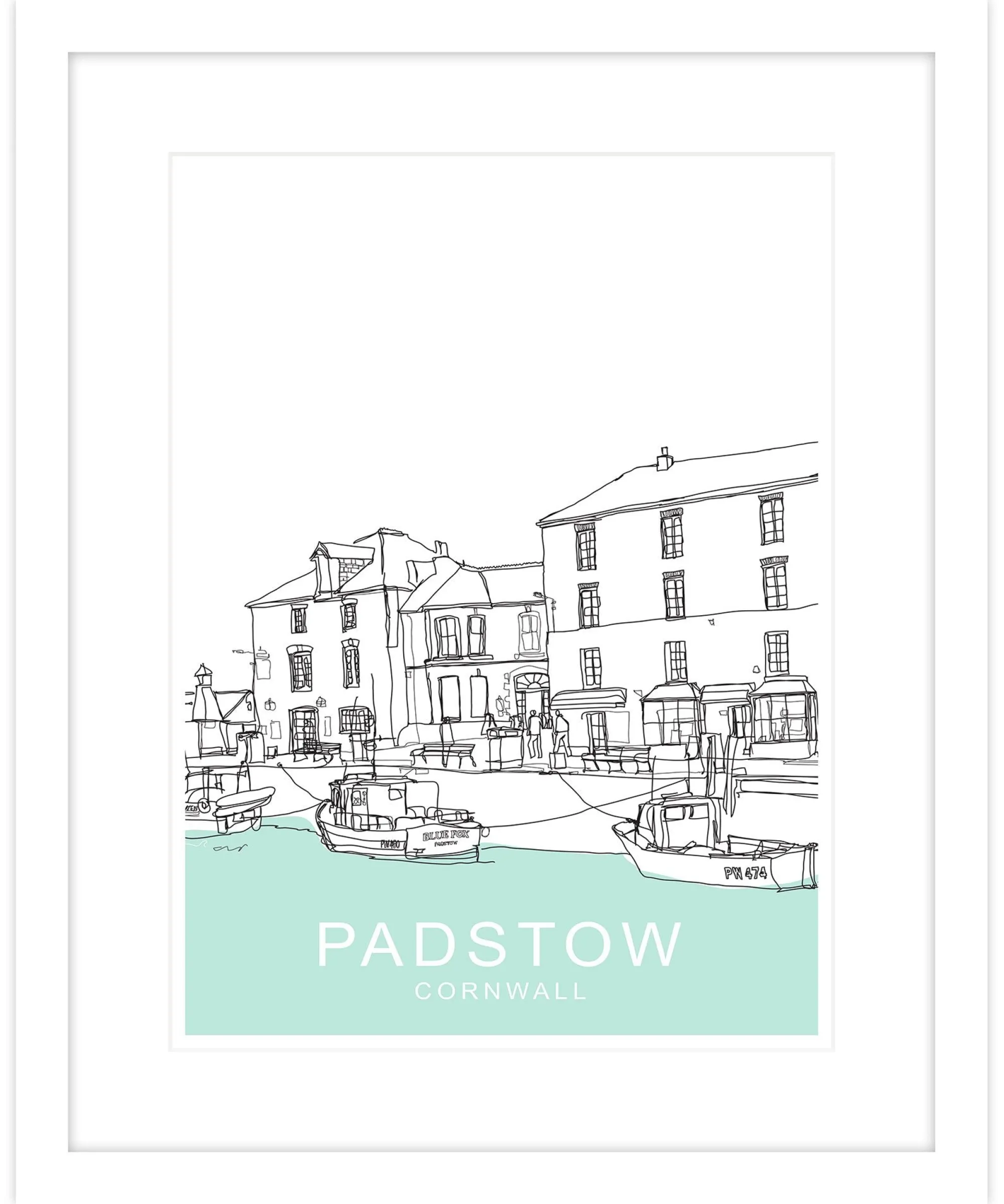 Padstow|Framed Prints*Whistlefish Padstow Green Framed Print