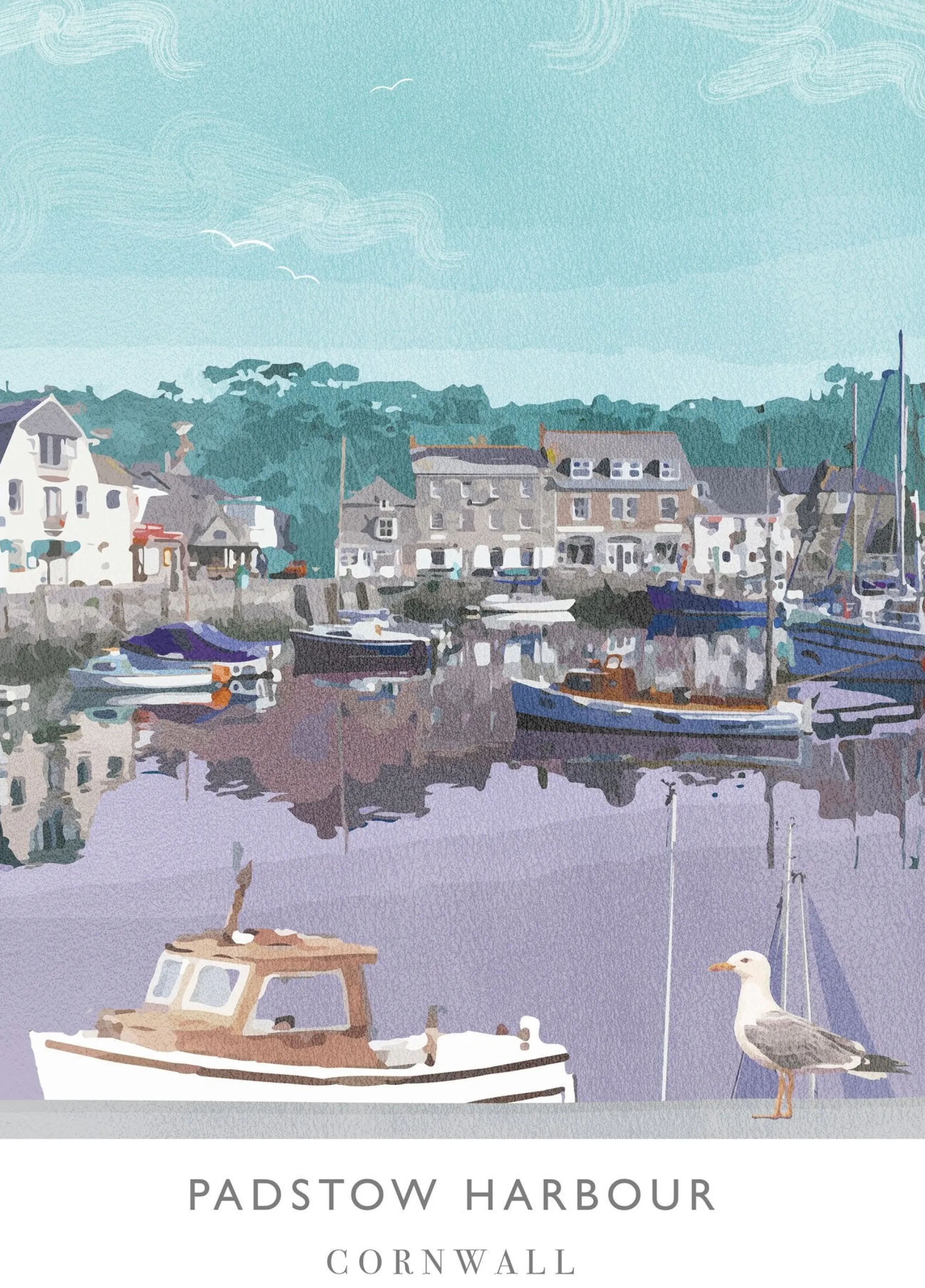 Unframed Prints*Whistlefish Padstow Harbour Art Print