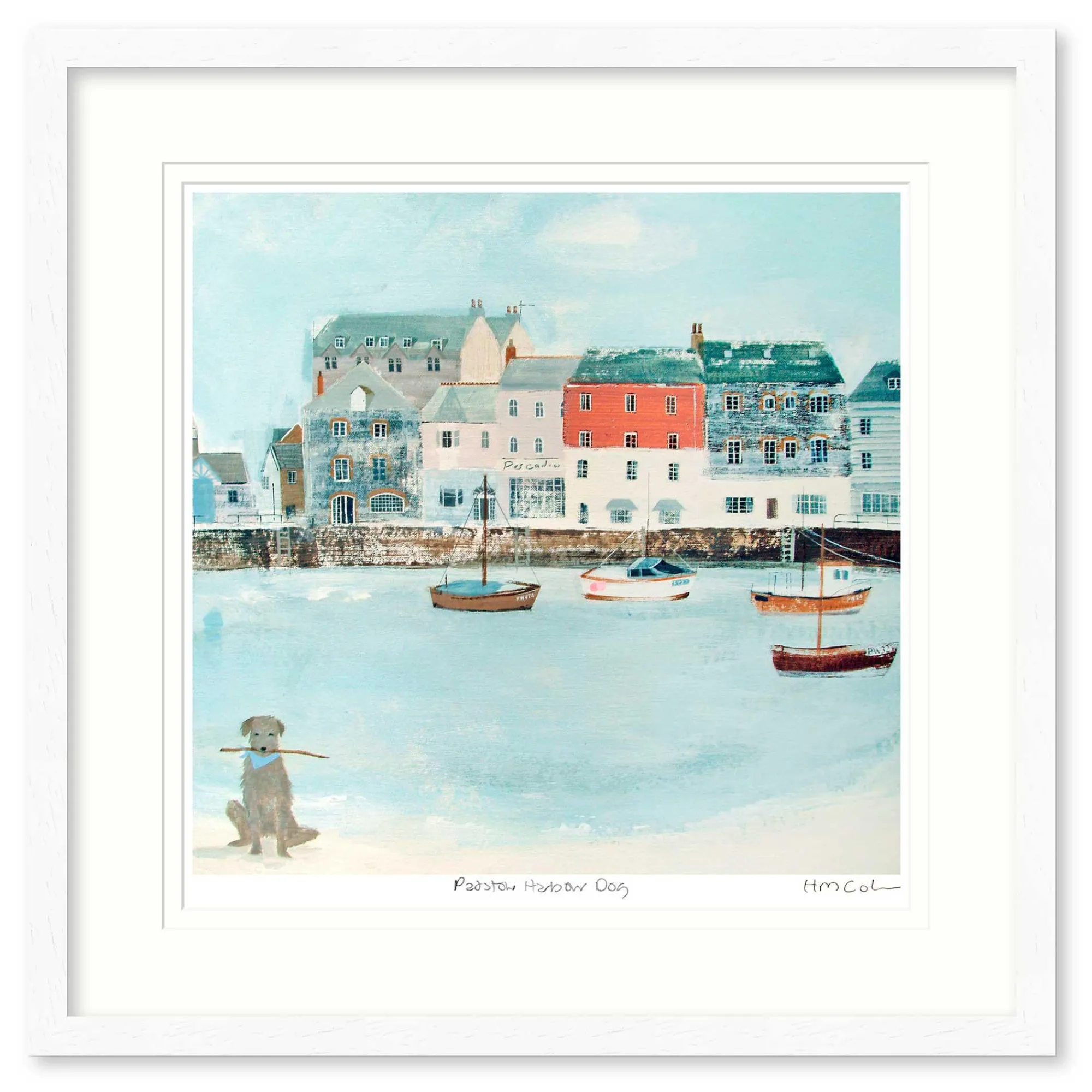 Padstow|Boat & Sailing*Whistlefish Padstow Harbour Dog Framed Print