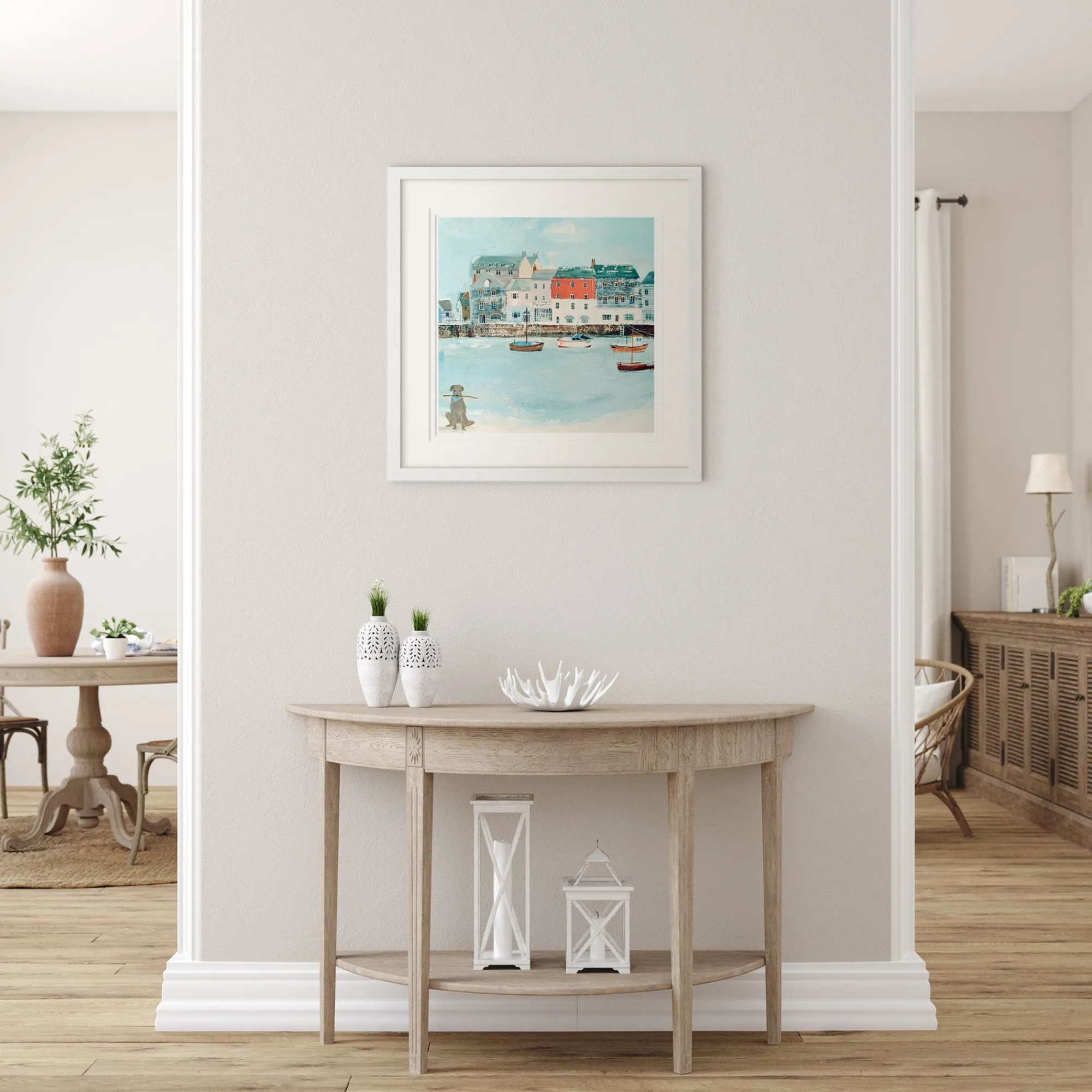 Padstow|Boat & Sailing*Whistlefish Padstow Harbour Dog Framed Print