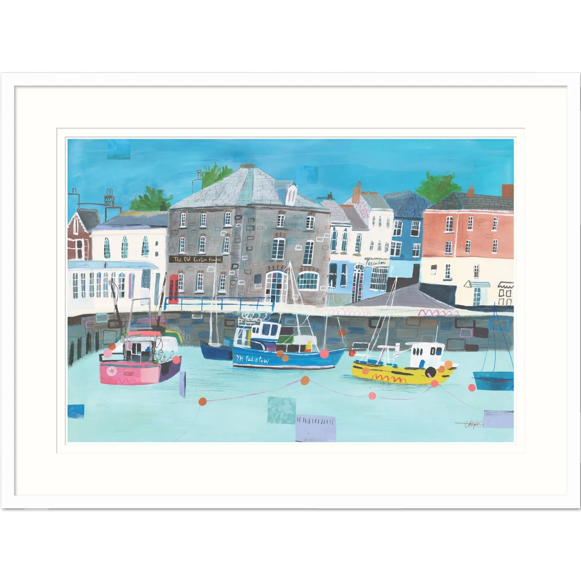 Padstow|Cornwall*Whistlefish Padstow Harbour Large Framed Print