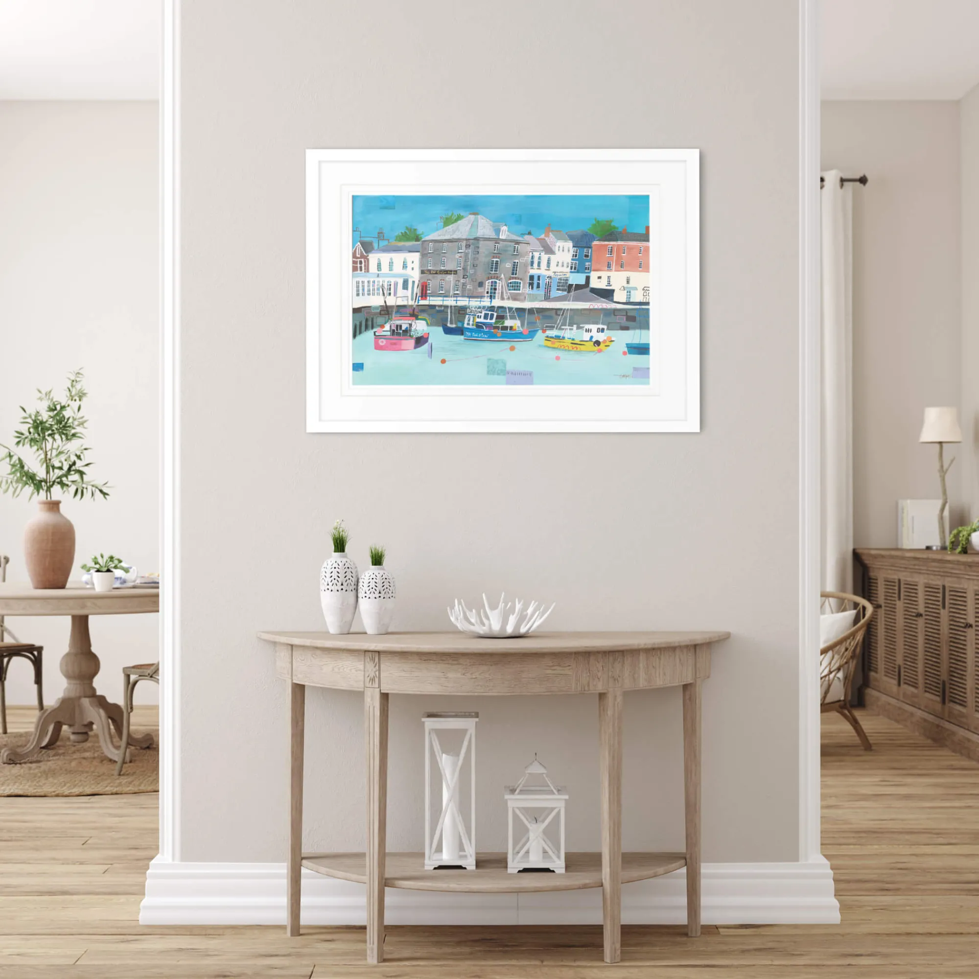 Padstow|Cornwall*Whistlefish Padstow Harbour Large Framed Print