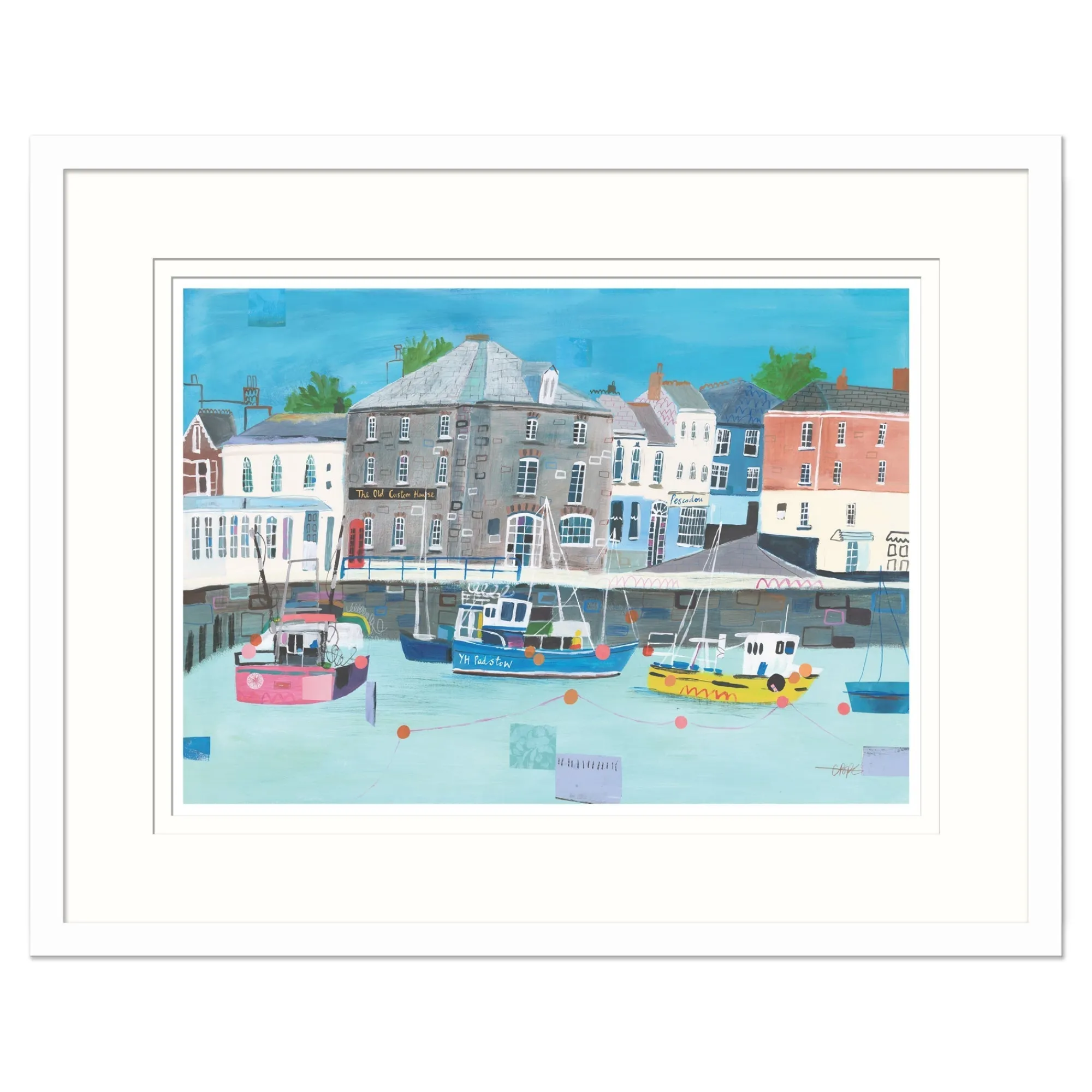 Padstow|Cornwall*Whistlefish Padstow Harbour Medium Framed Print