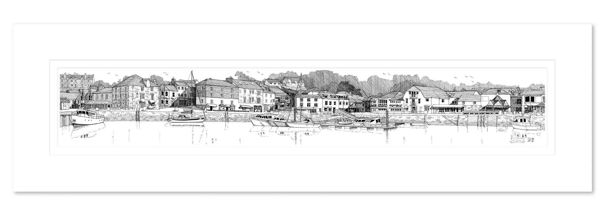 Padstow|Boat & Sailing*Whistlefish Padstow Harbour Mounted Print