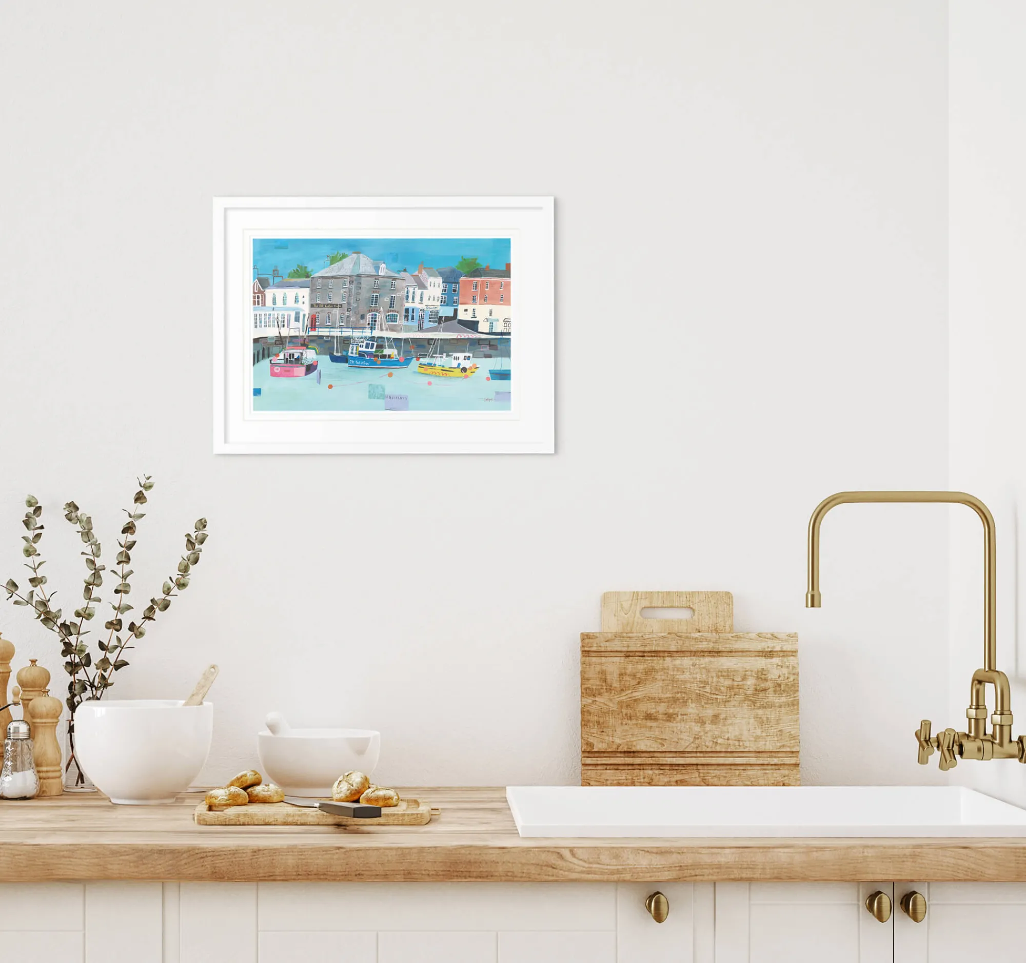 Padstow|Cornwall*Whistlefish Padstow Harbour Small Framed Print