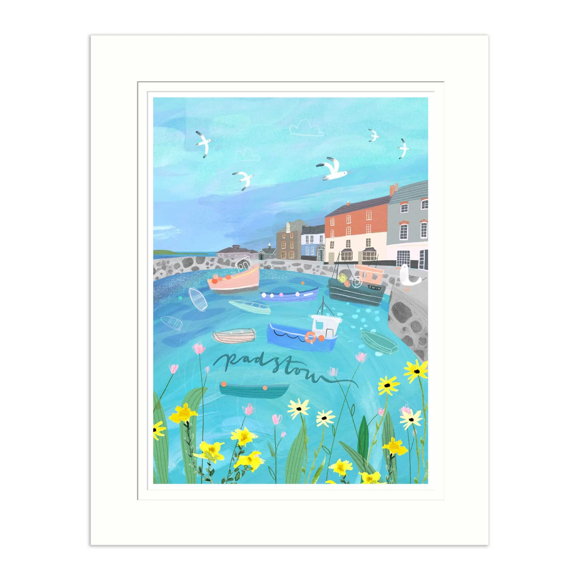 Padstow|Travel*Whistlefish Padstow Medium Mounted Print