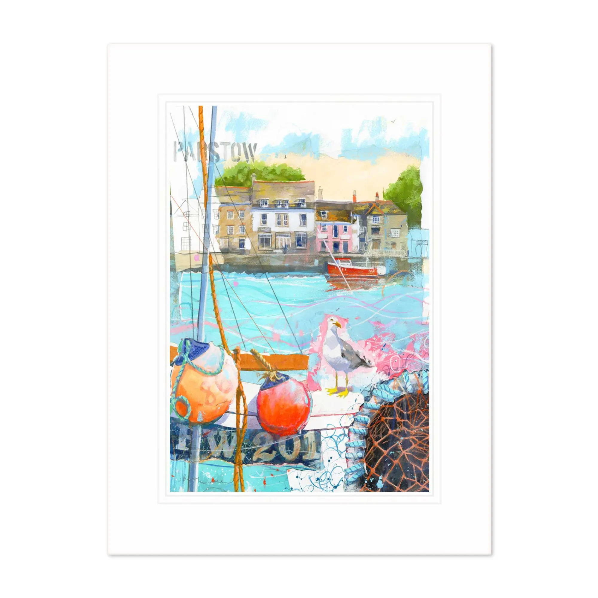 Padstow|Boat & Sailing*Whistlefish Padstow Montage Mounted Print