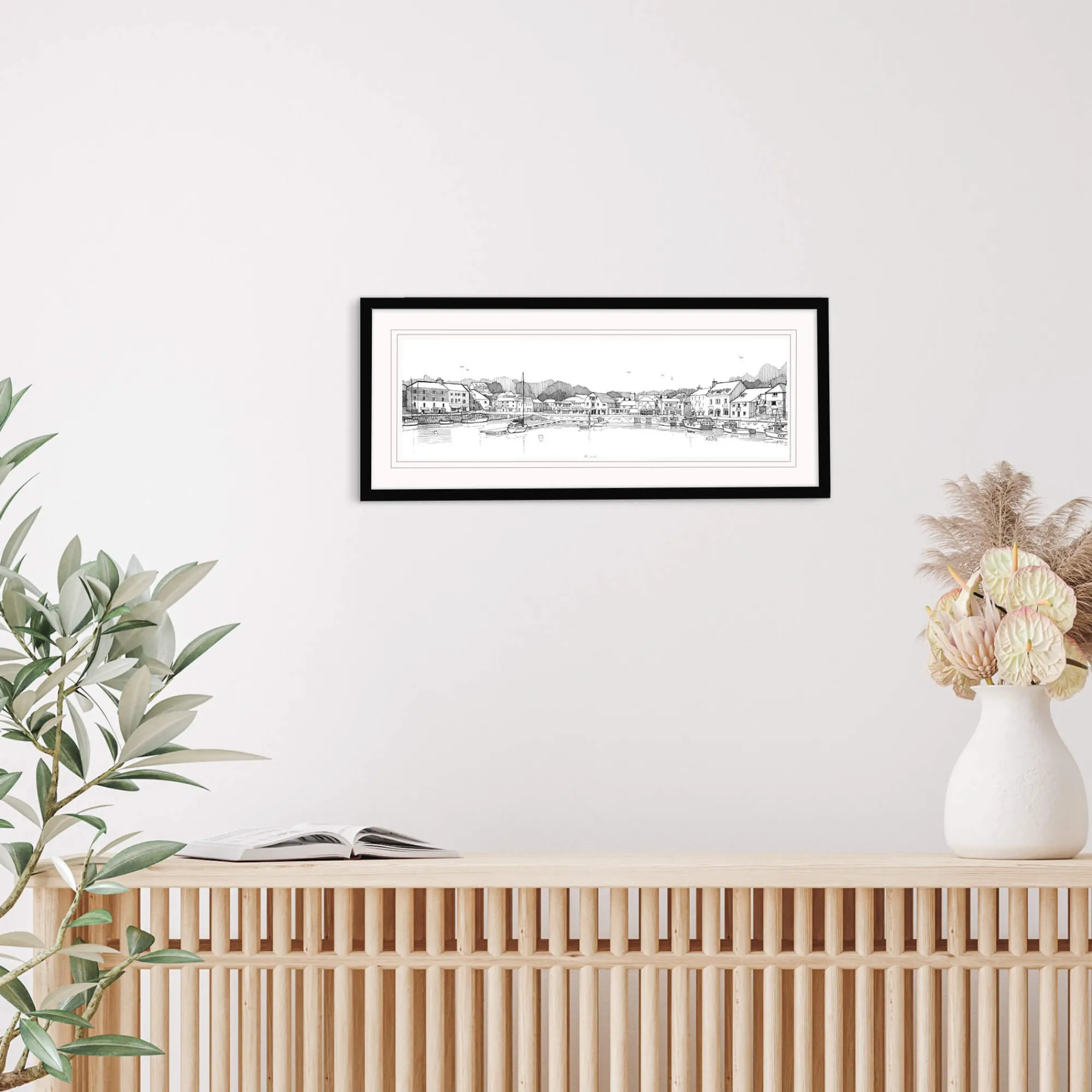 Unframed Prints*Whistlefish Padstow Panoramic Docks Art Print
