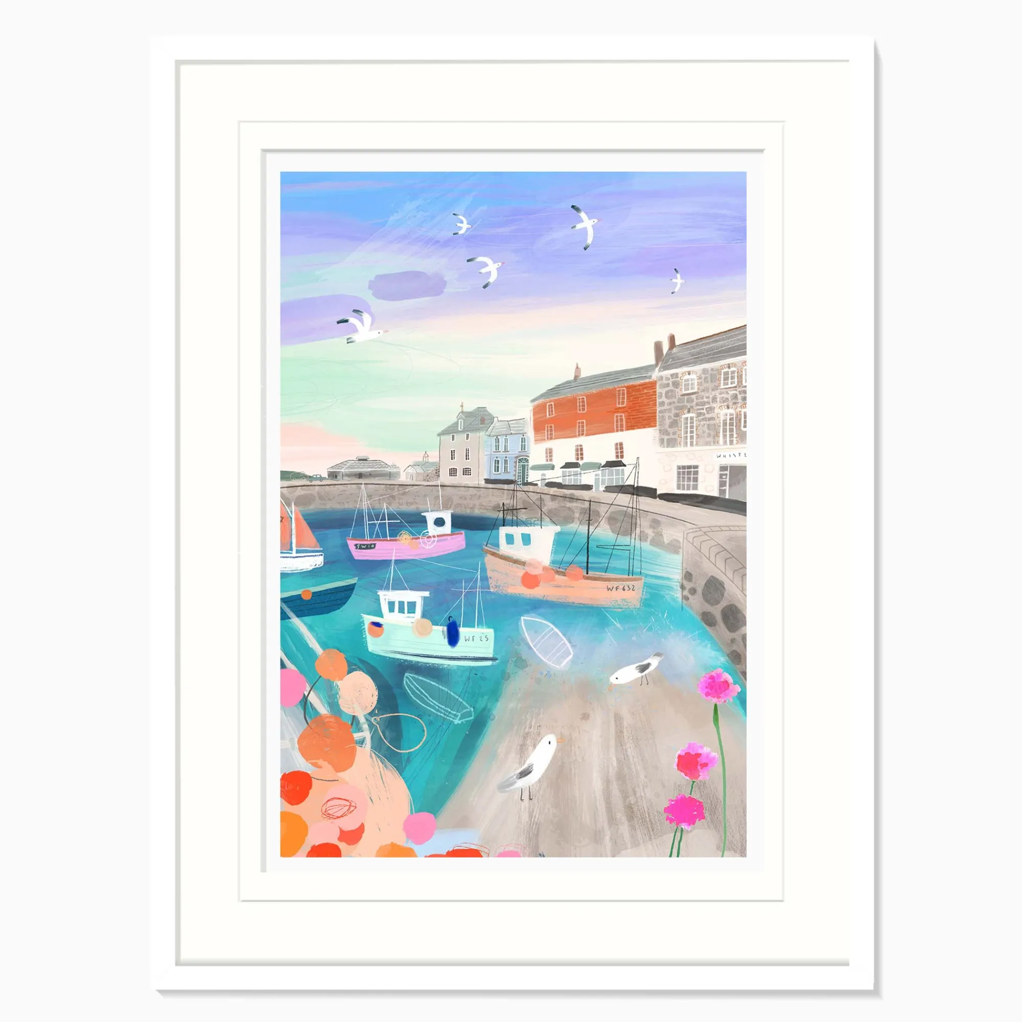 Padstow|Cornwall*Whistlefish Padstow Pastel Framed Print