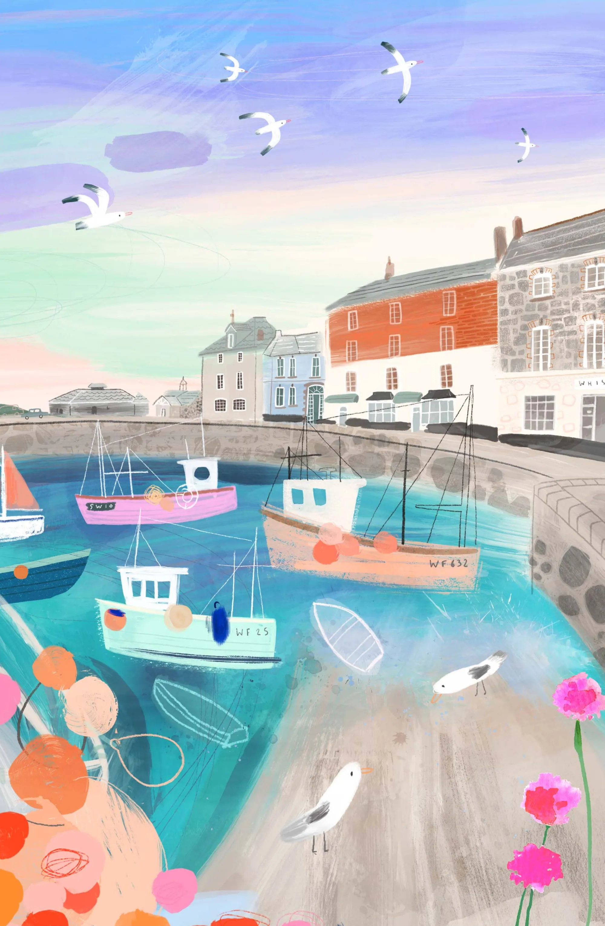 Padstow|Cornwall*Whistlefish Padstow Pastel Framed Print