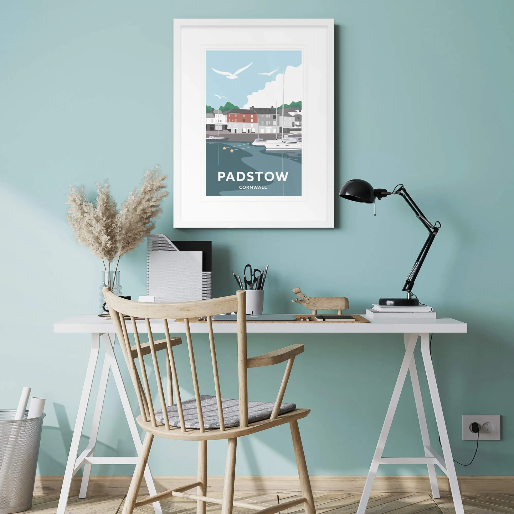 Padstow|Cornwall*Whistlefish Padstow South Quay Small Framed Print