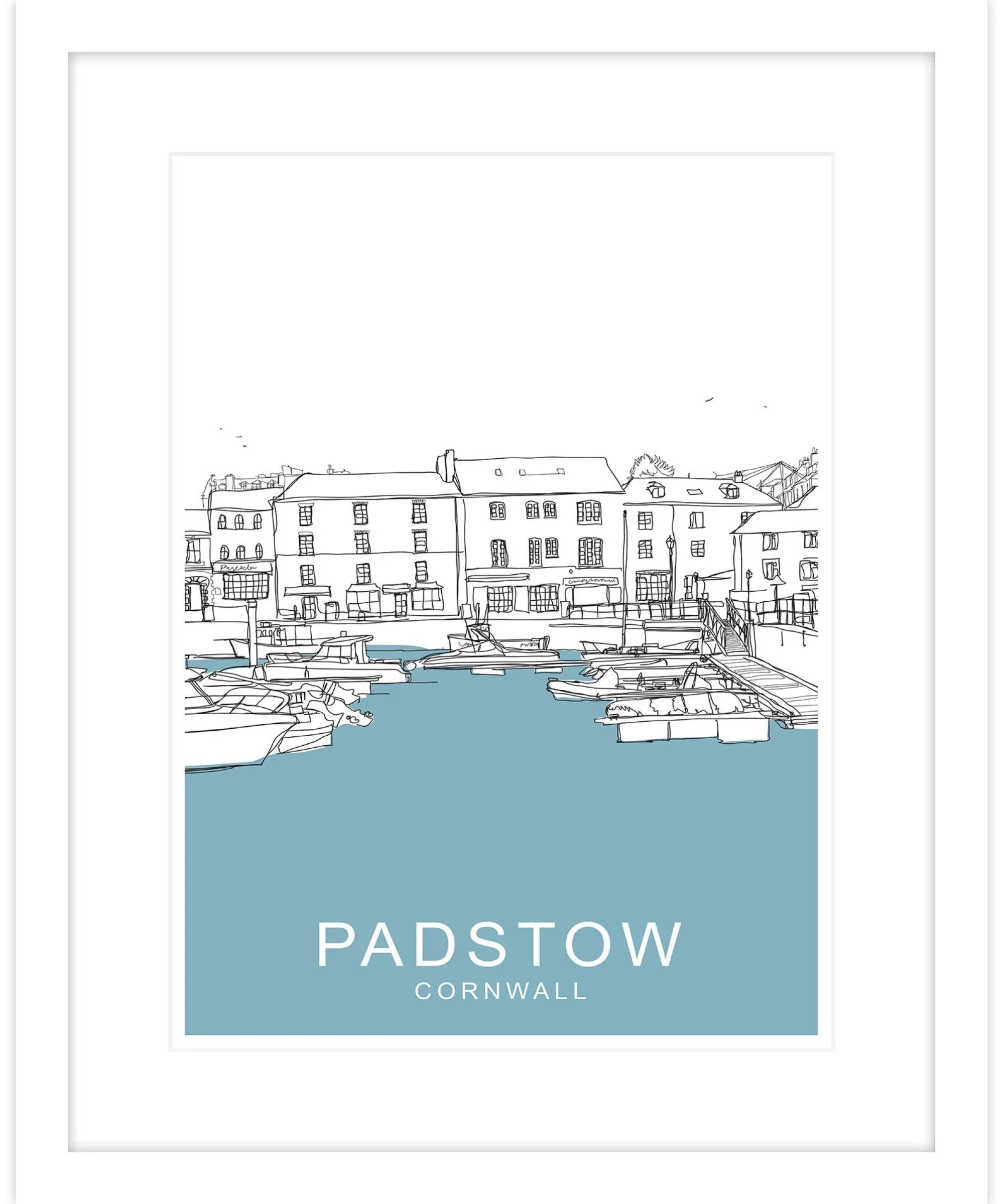 Padstow|Framed Prints*Whistlefish Padstow Strand Framed Travel Print