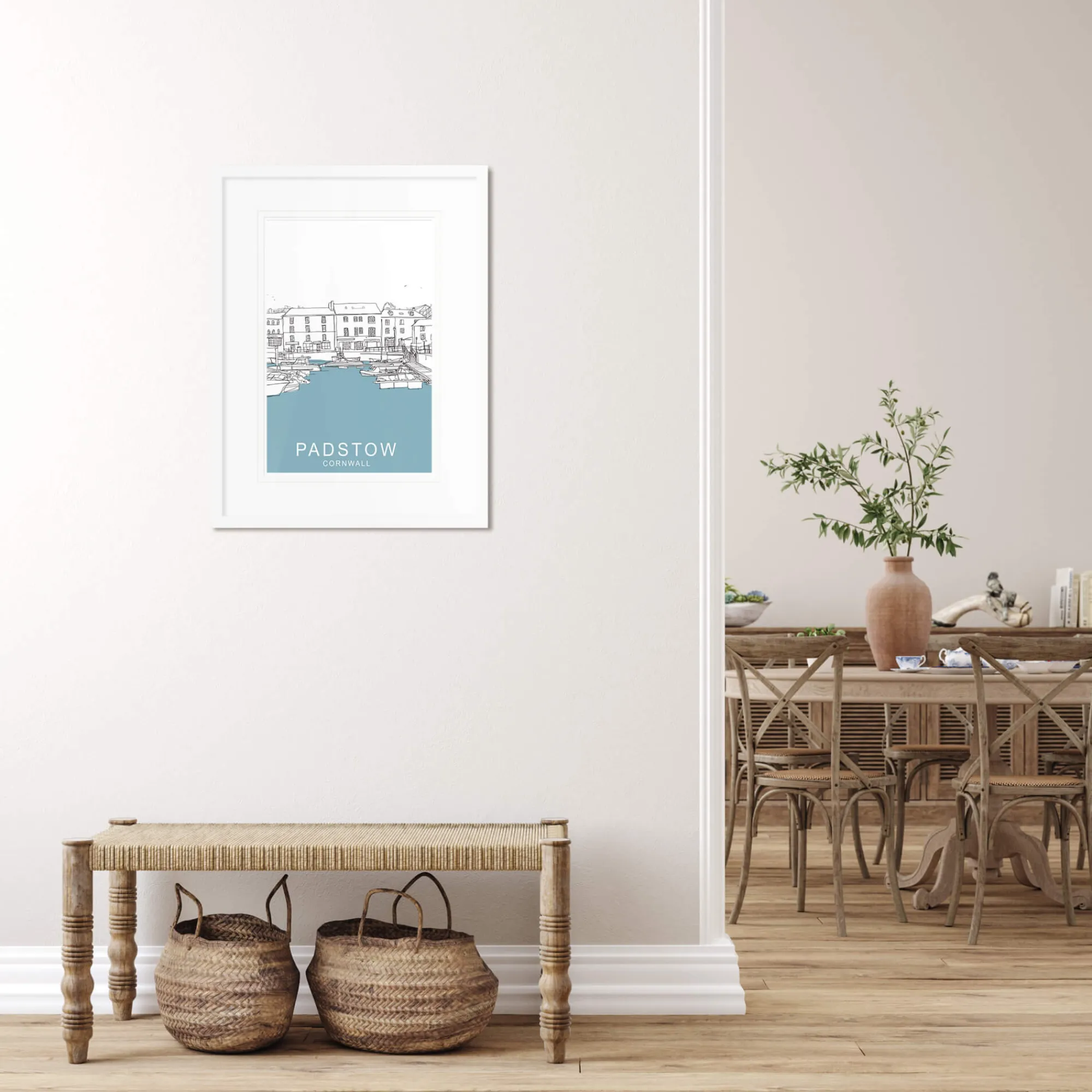 Unframed Prints*Whistlefish Padstow Strand Travel Art Print