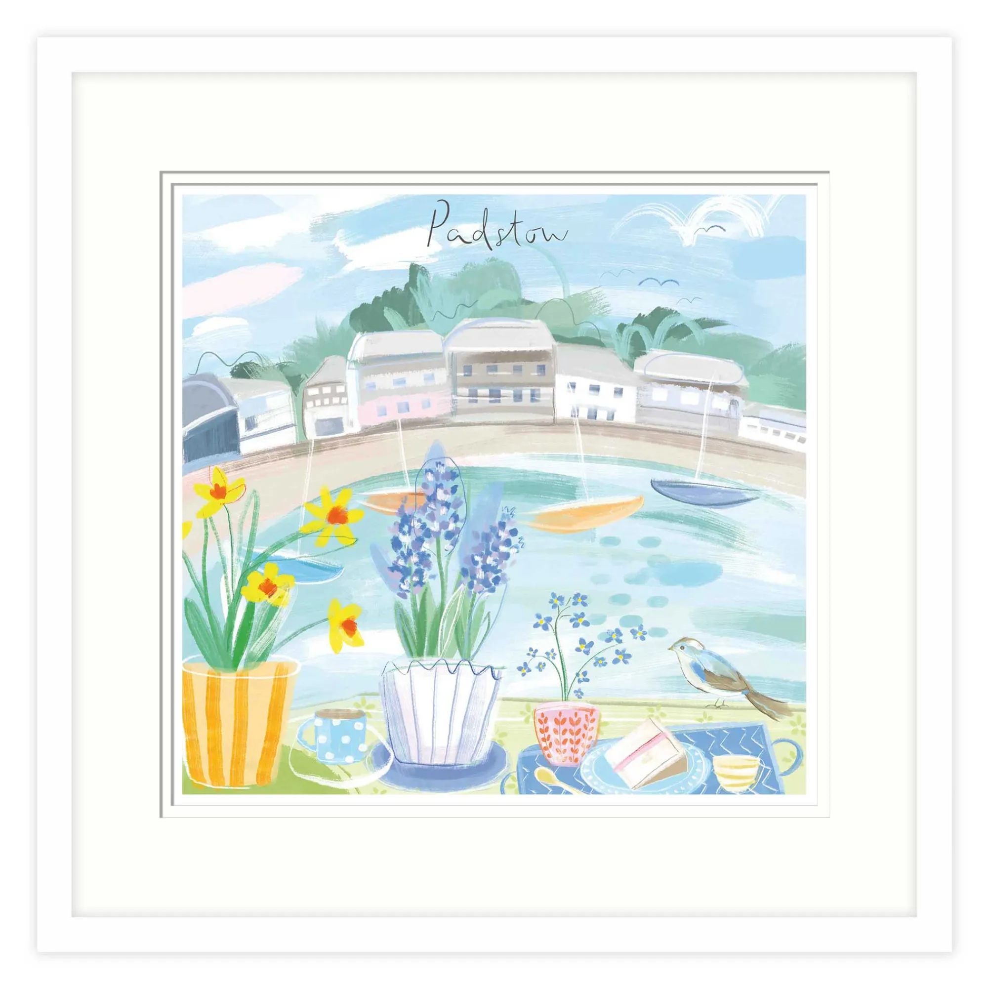 Padstow|Cornwall*Whistlefish Padstow Window View Small Framed Print