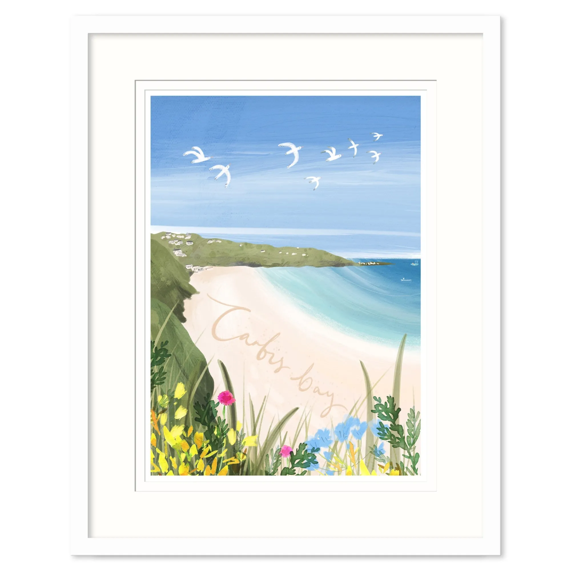 St Ives|Cornwall*Whistlefish Painterly Carbis Bay Framed Print