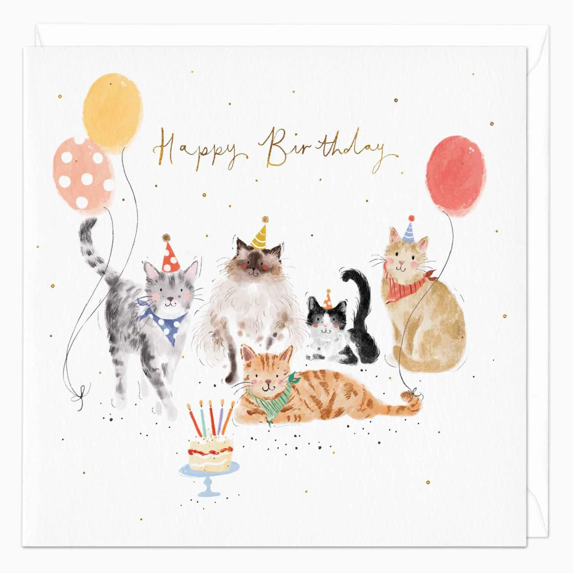 Birthday|For Her*Whistlefish Party Cats Birthday Card