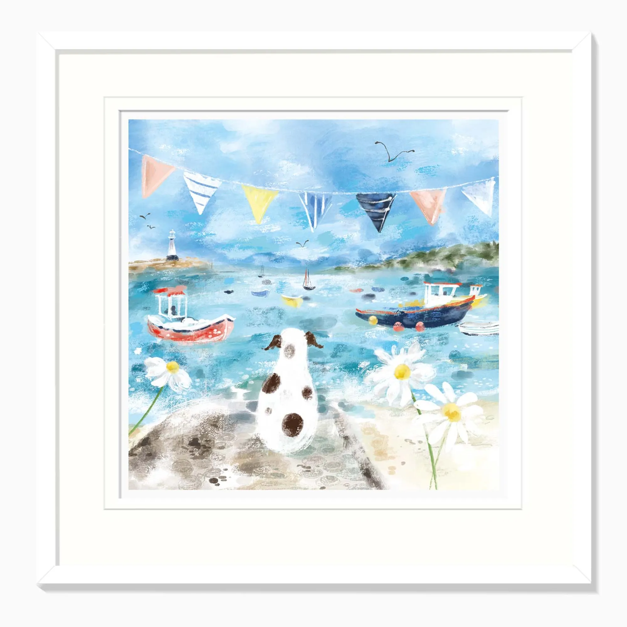 Floral & Flowers|Coastal Scenes*Whistlefish Patch at the Harbour Framed Print