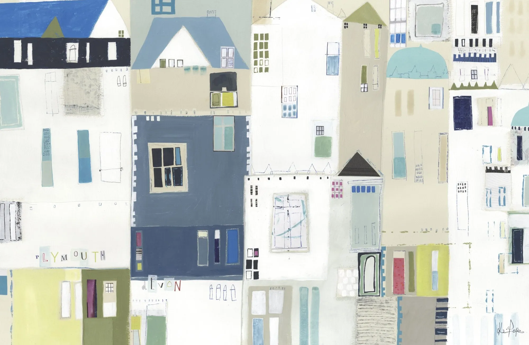 Unframed Prints*Whistlefish Patchwork Plymouth Art Print