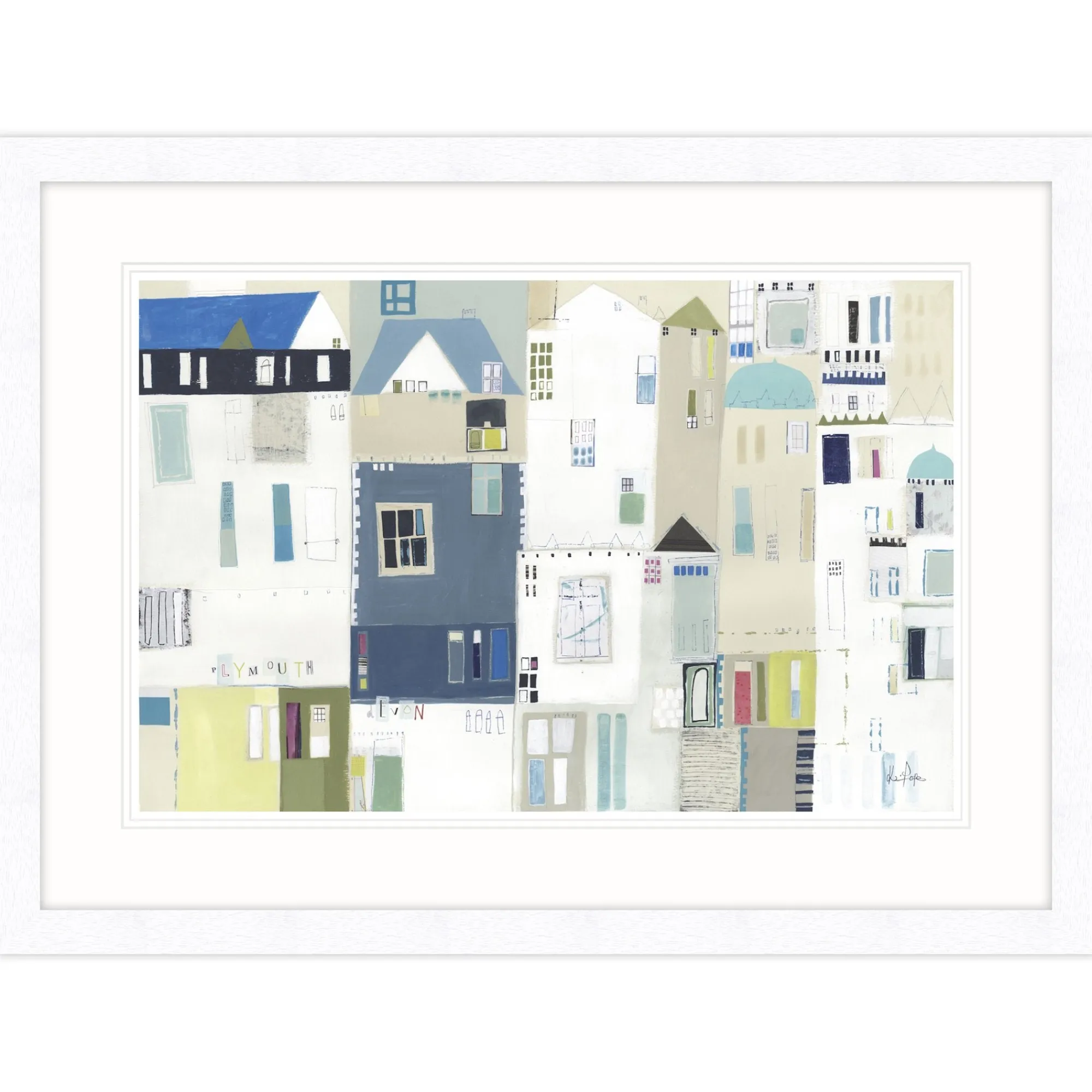 Devon|Framed Prints*Whistlefish Patchwork Plymouth Framed Print