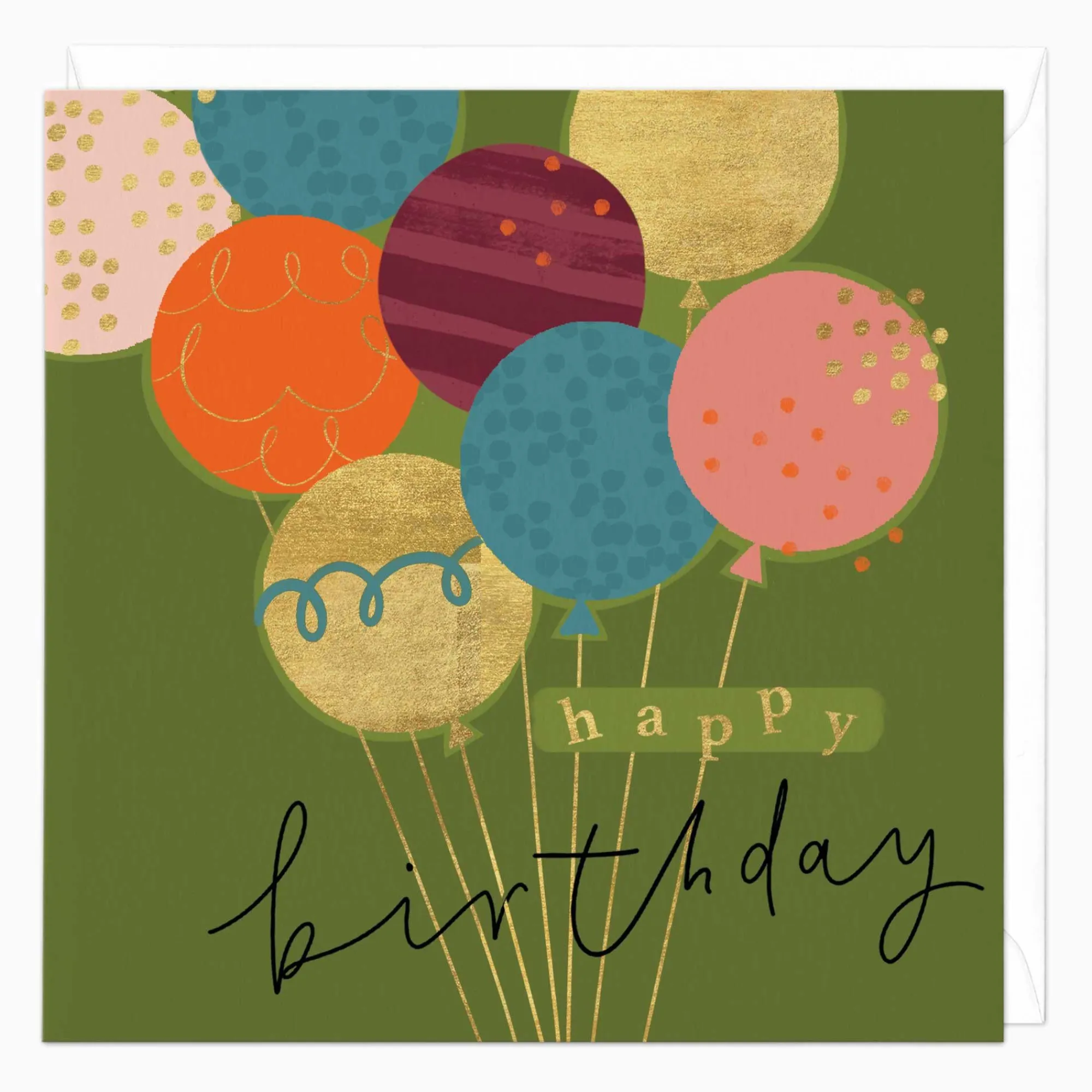 Birthday*Whistlefish Patterned Balloons Birthday Card