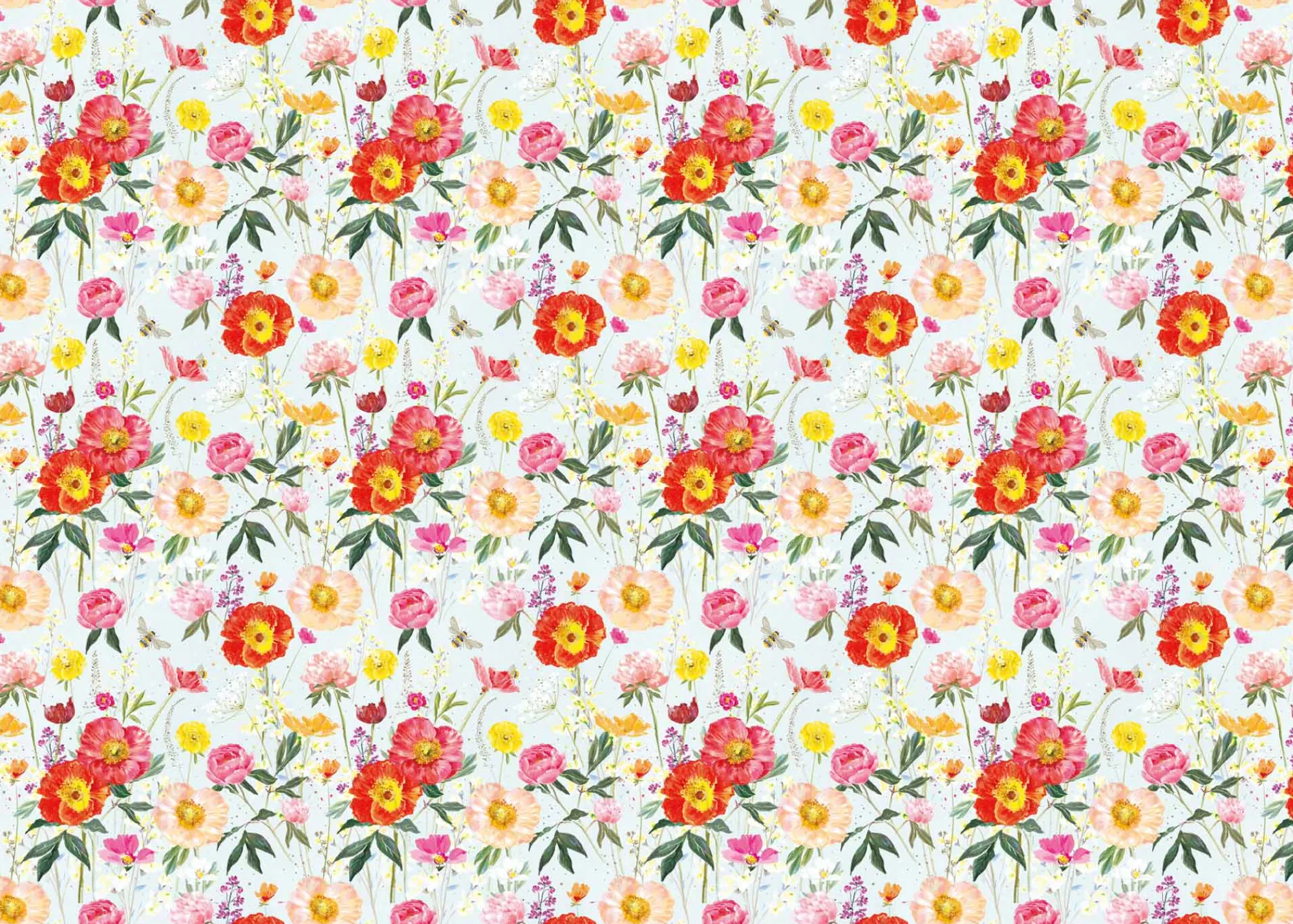 Gift Wrap|Birthday*Whistlefish Peonies And Poppies Wrapping Paper