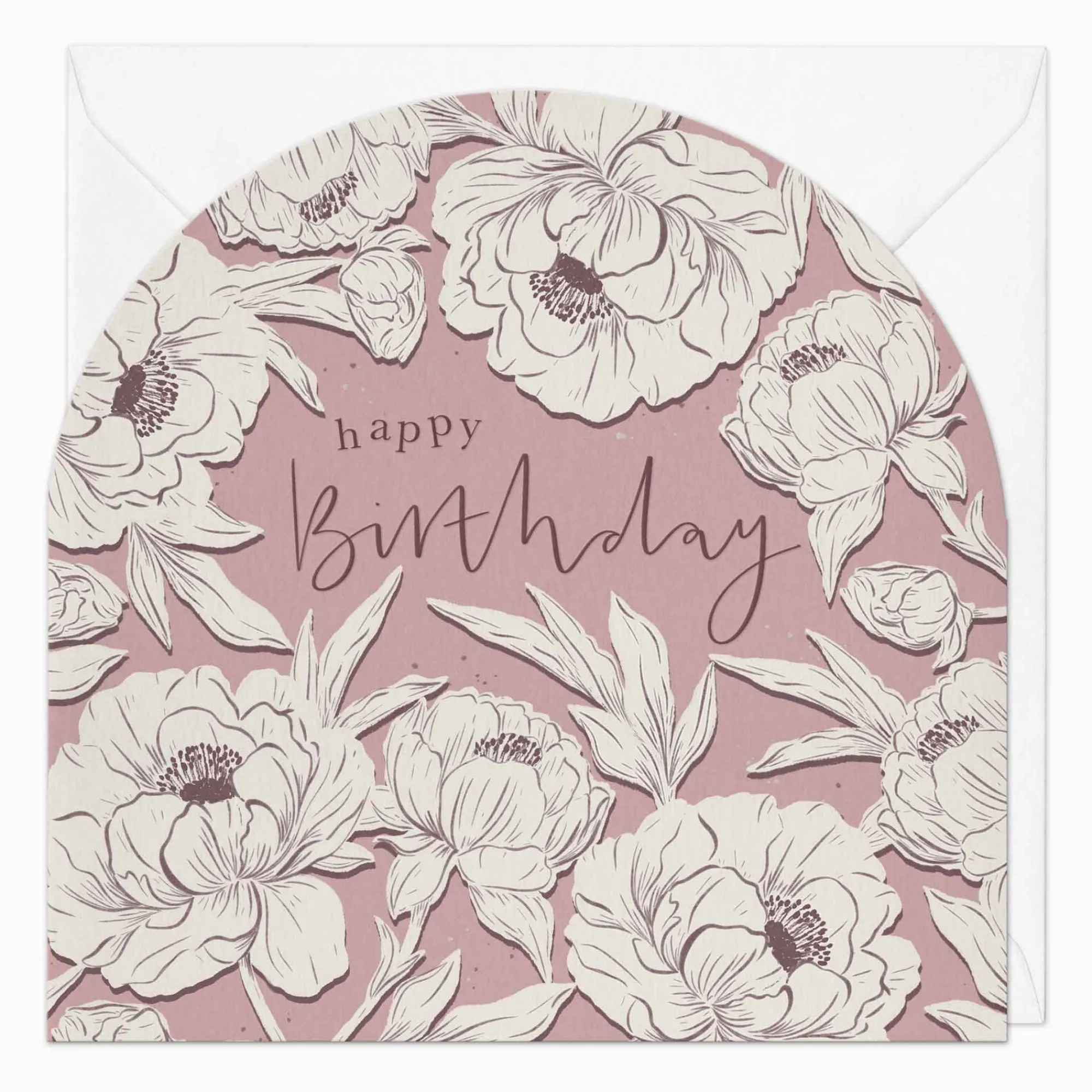 Birthday|For Her*Whistlefish Peonies Birthday Arch Card