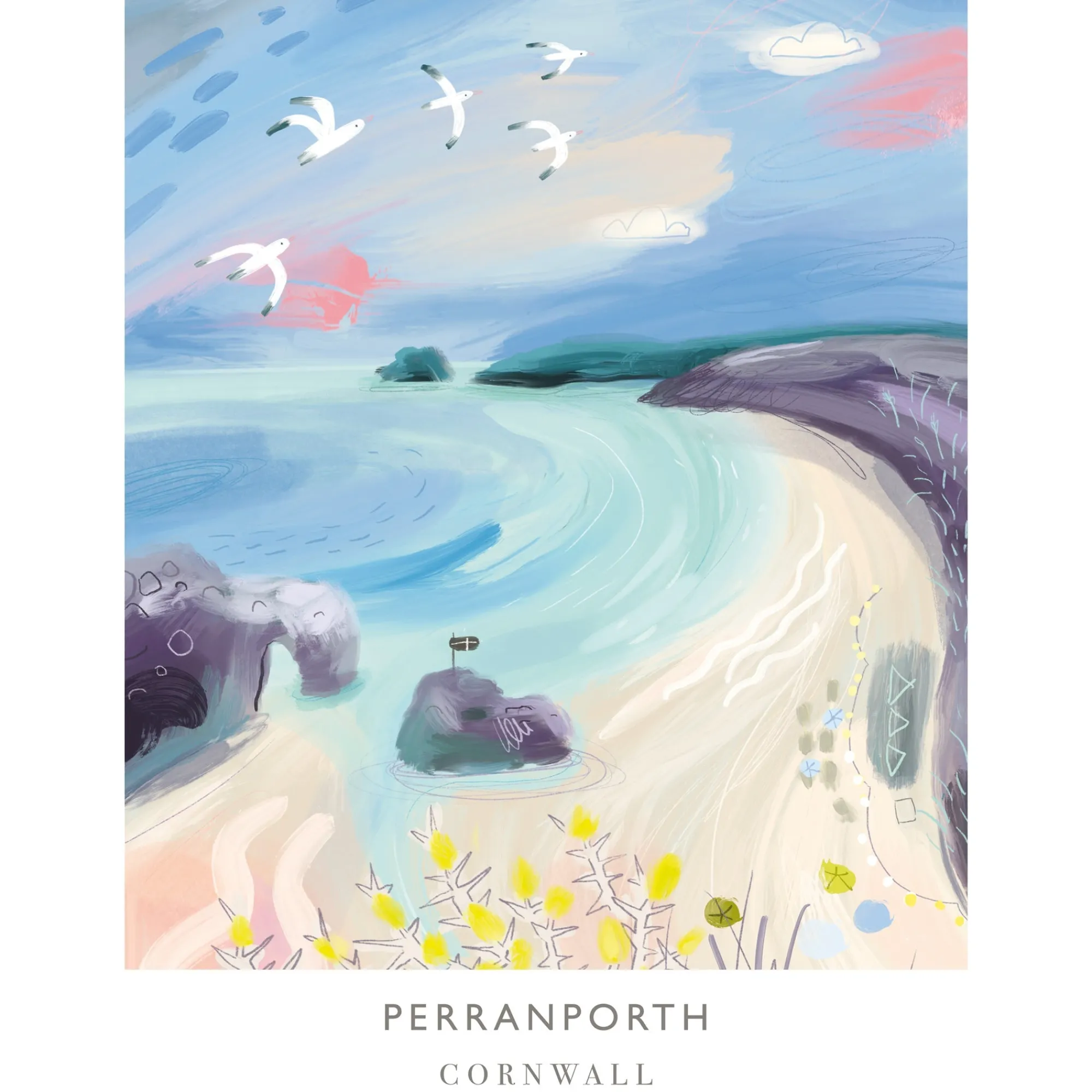Unframed Prints*Whistlefish Perranporth Beach Art Print