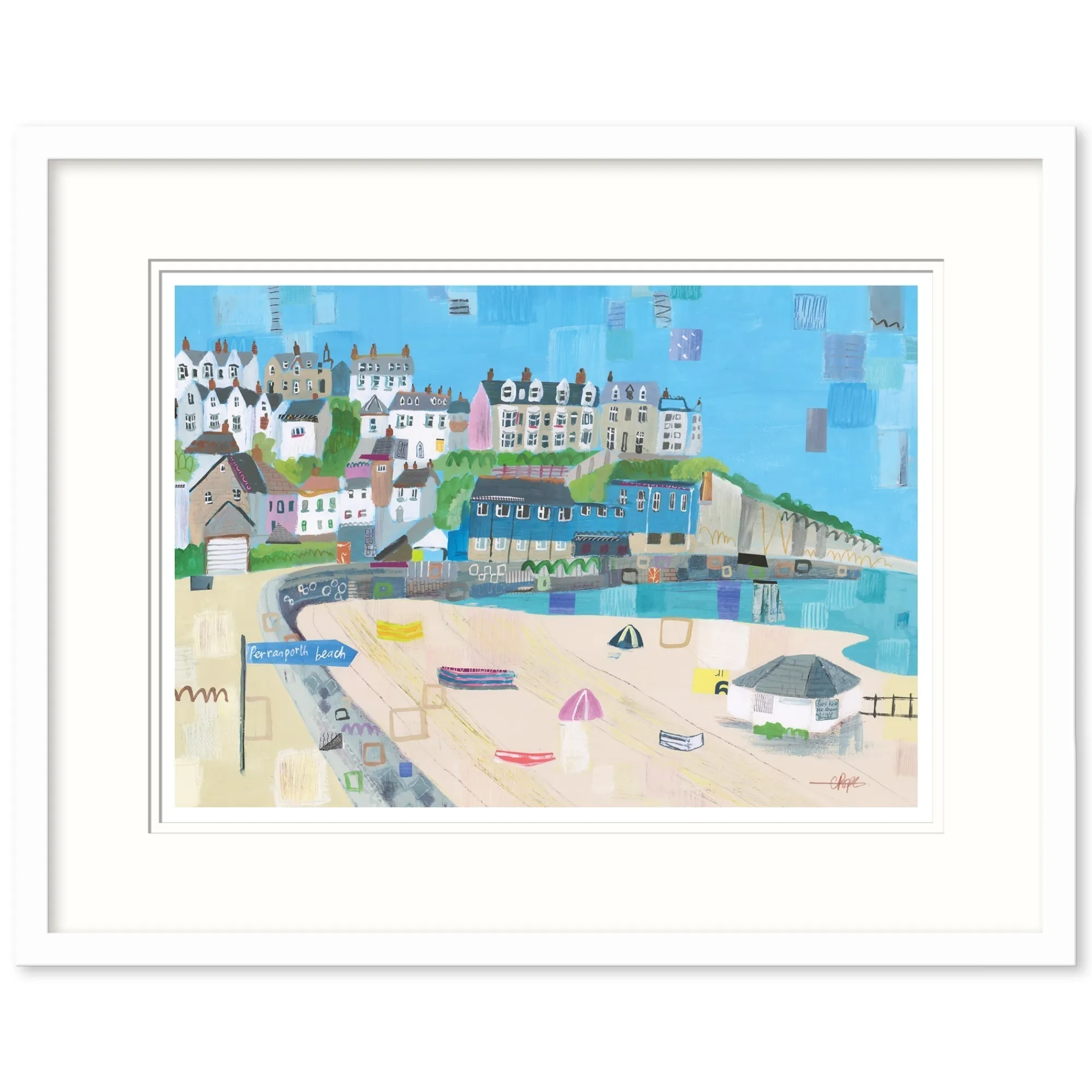Cornwall|Coastal Scenes*Whistlefish Perranporth Beach Framed Print