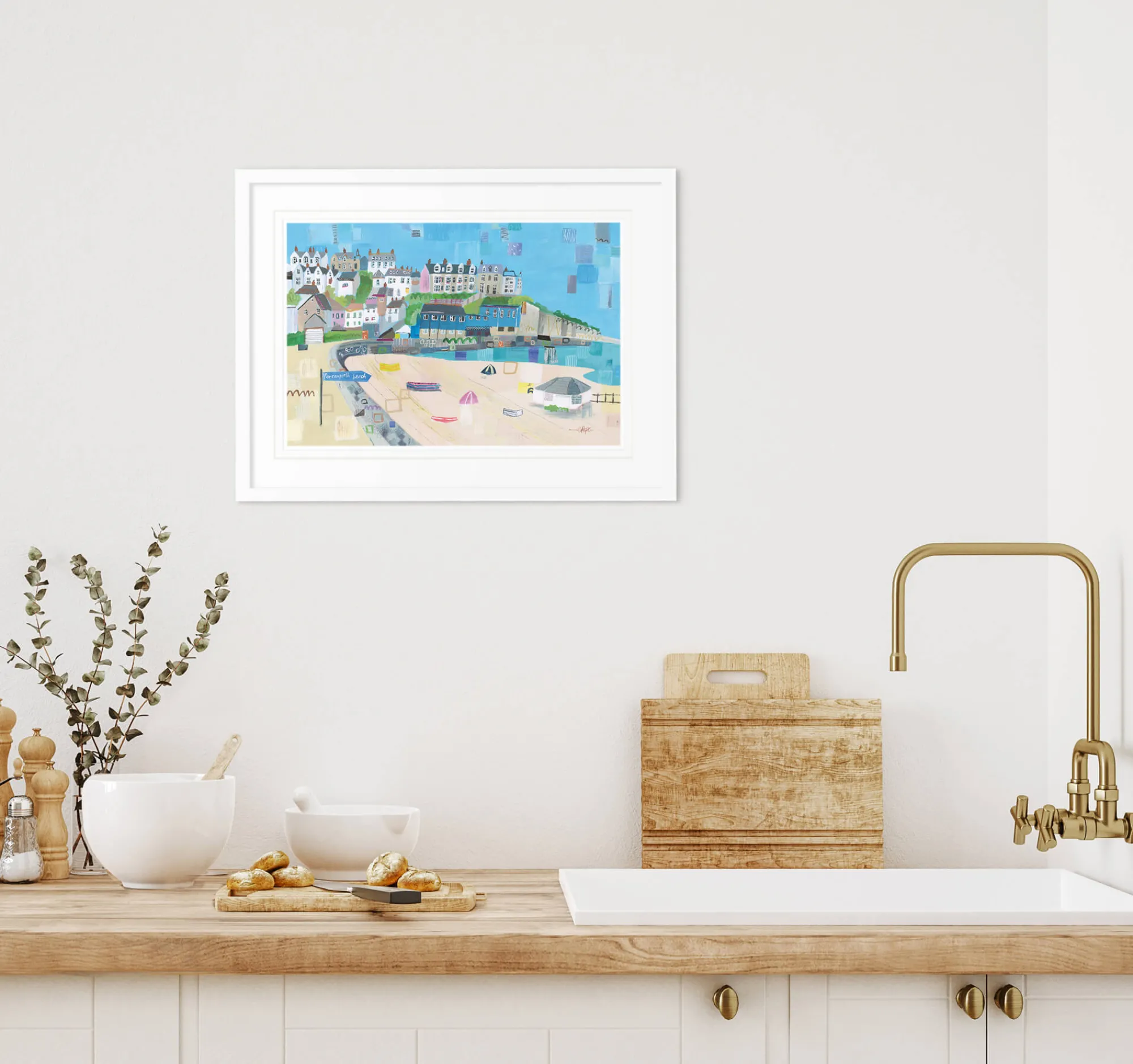 Cornwall|Coastal Scenes*Whistlefish Perranporth Beach Framed Print