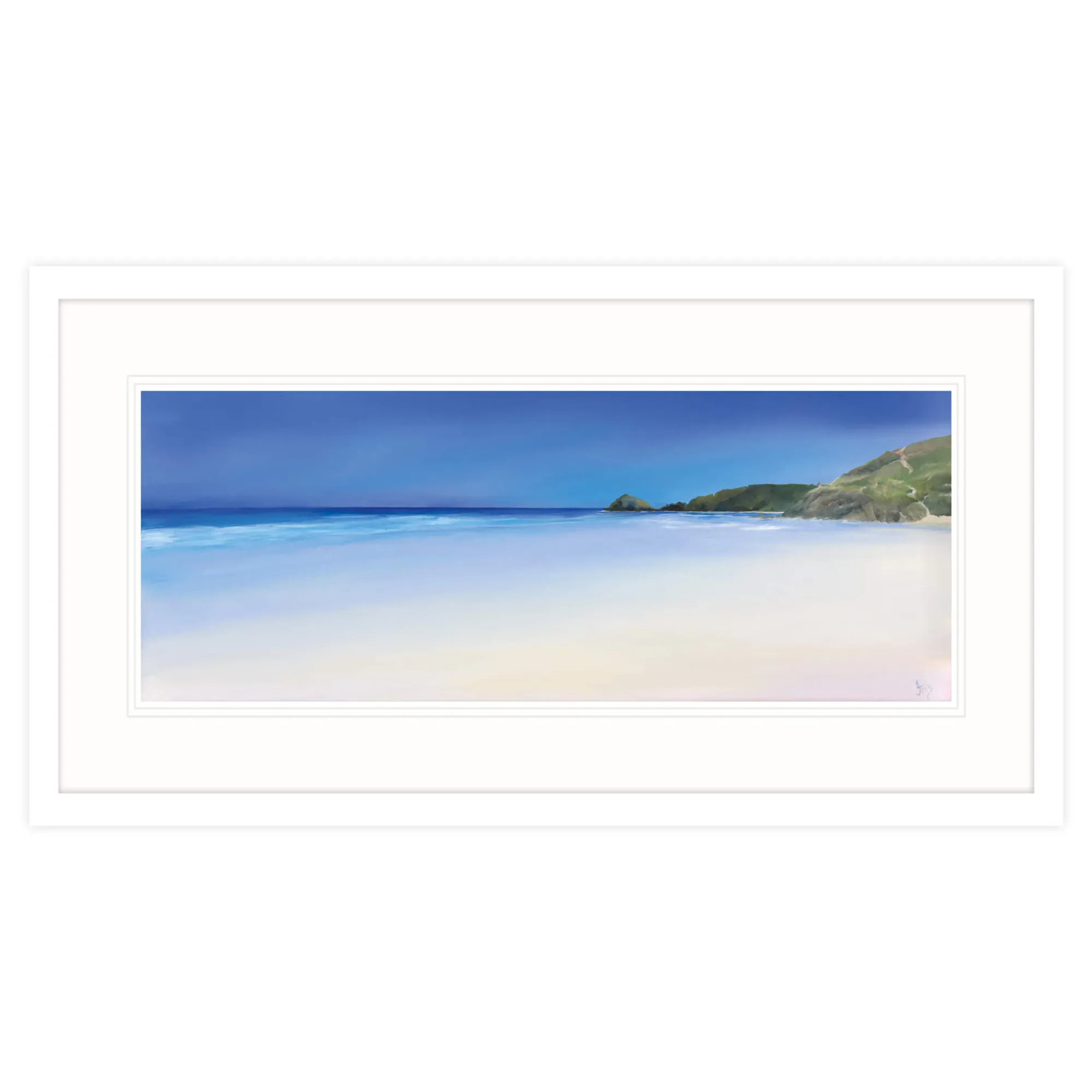 Cornwall|Coastal Scenes*Whistlefish Perranporth Beach Large Framed Print