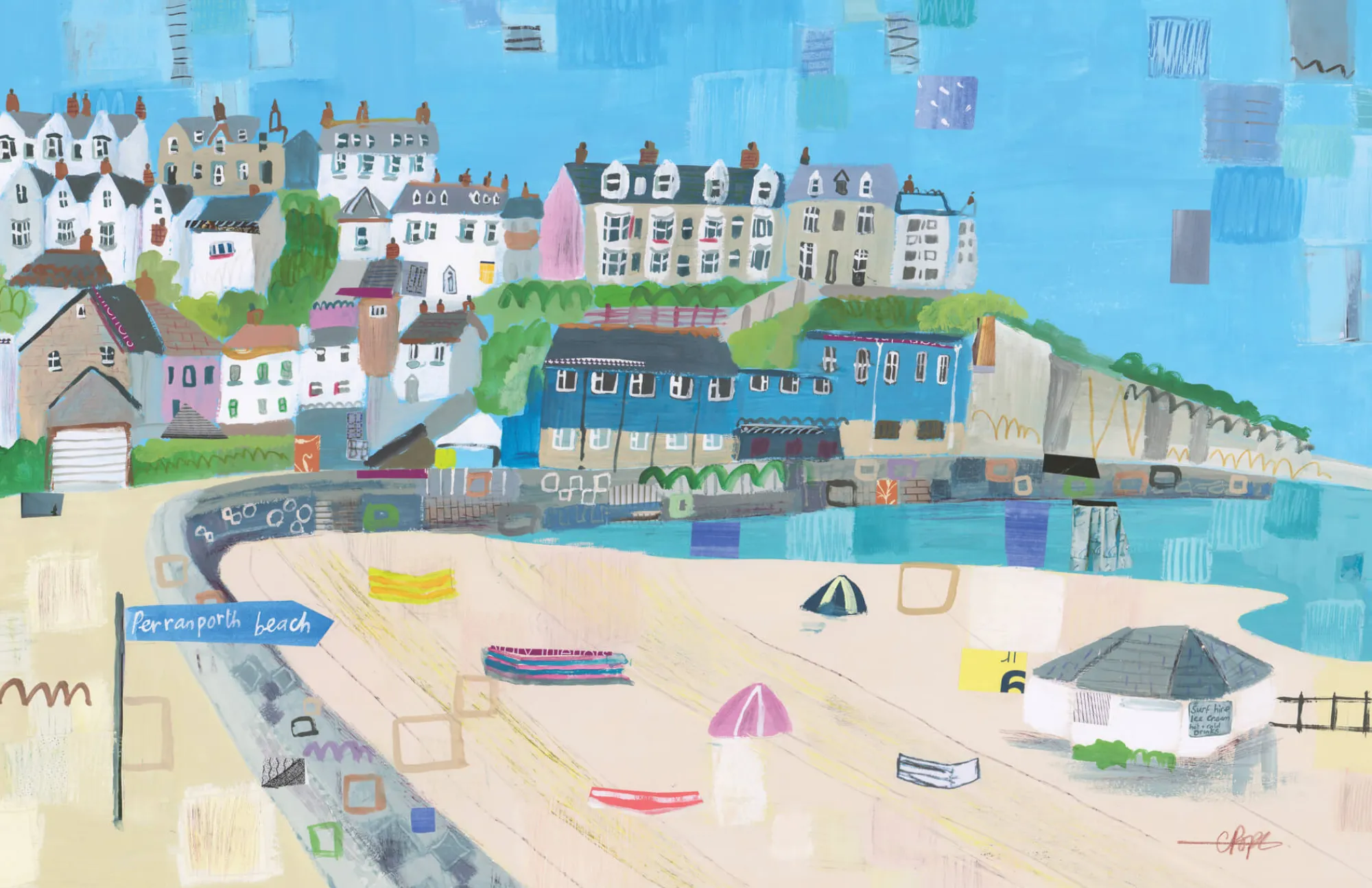 Unframed Prints*Whistlefish Perranporth Beach Small Art Print
