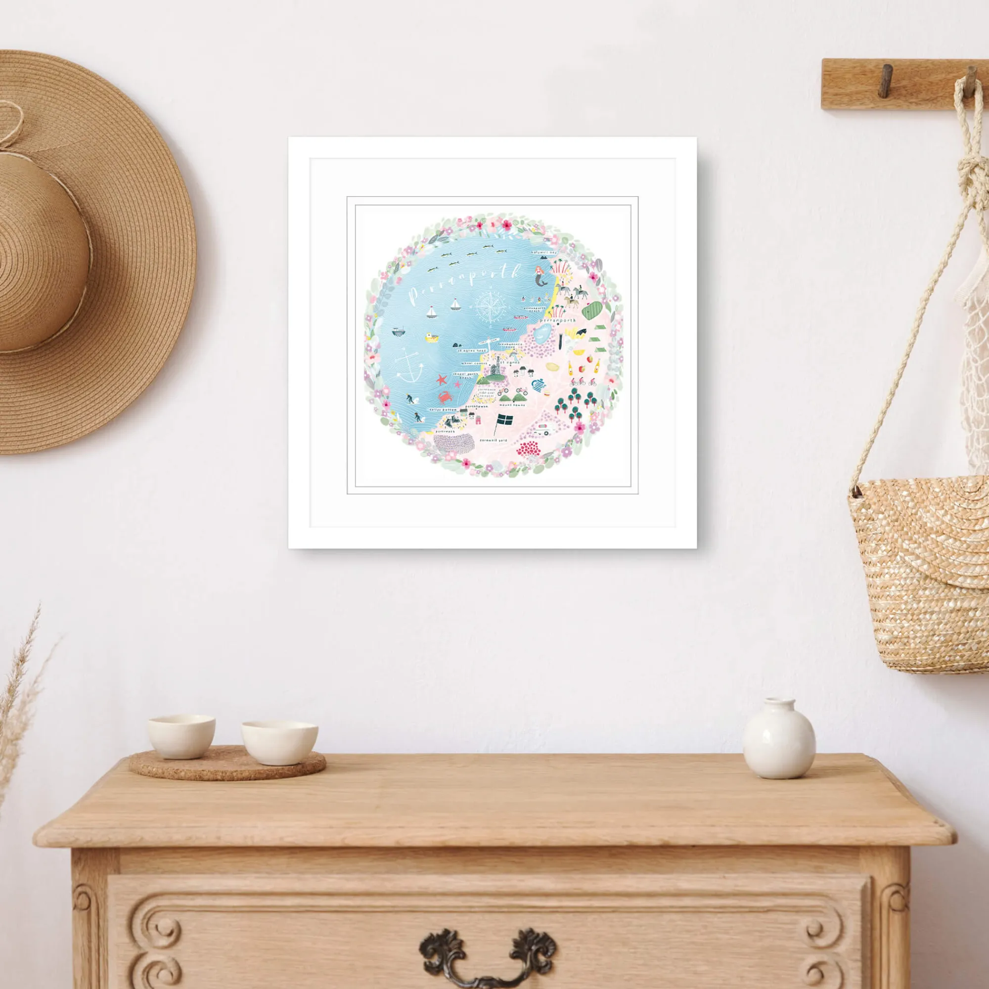 Unframed Prints*Whistlefish Perranporth Map Art Print