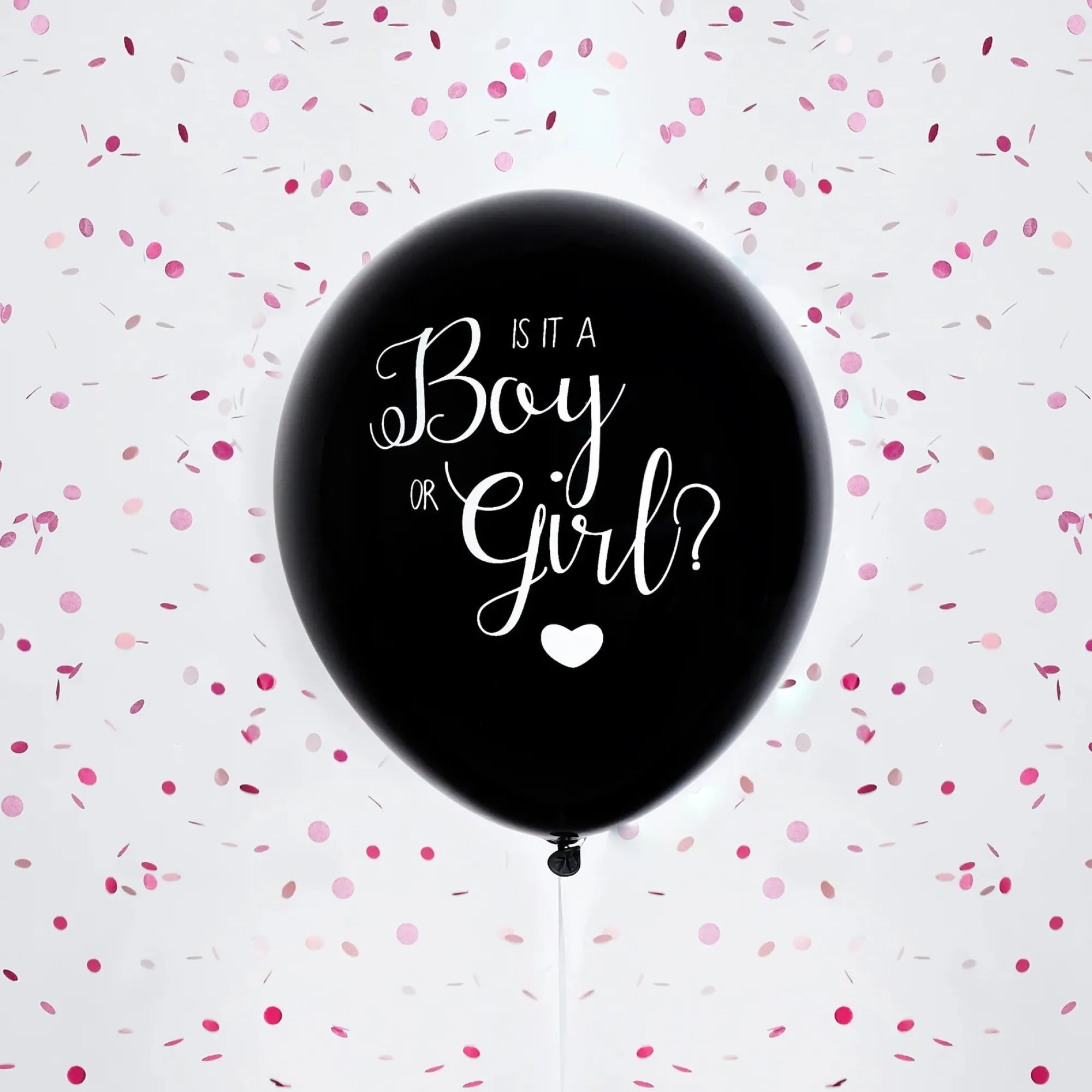 Confetti|Balloons*Whistlefish Pink & Black Gender Reveal Balloon