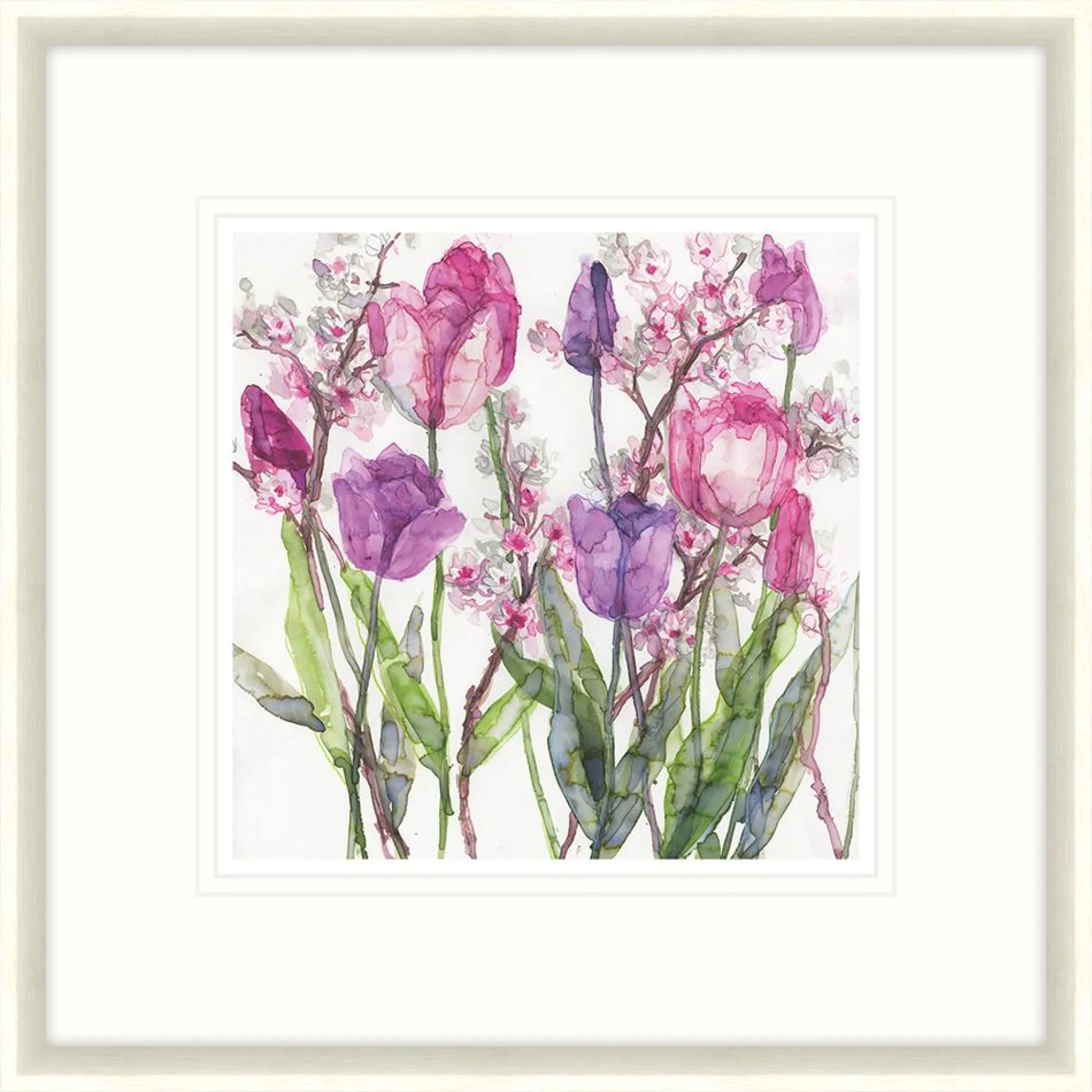 Framed Prints*Whistlefish Pink And Lilac Tulips Framed Print