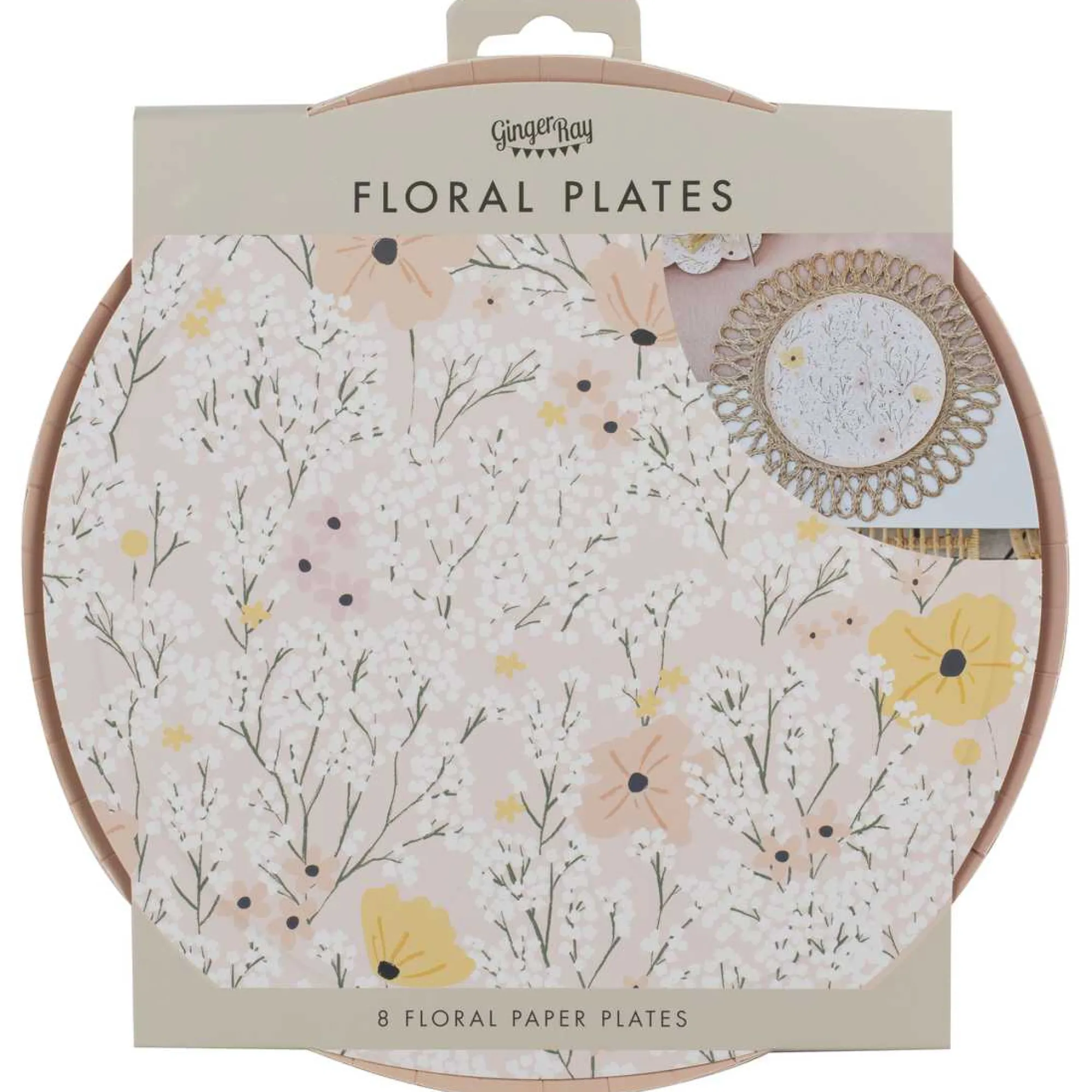 Paper Plates|Floral*Whistlefish Pink Floral Paper Plates