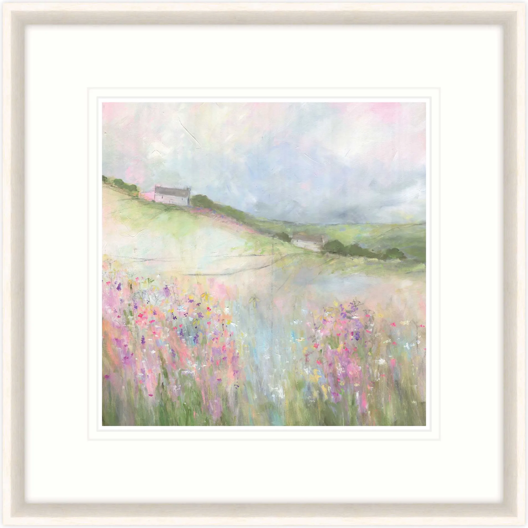 Floral & Flowers|Framed Prints*Whistlefish Pink Meadow Flowers Framed Print