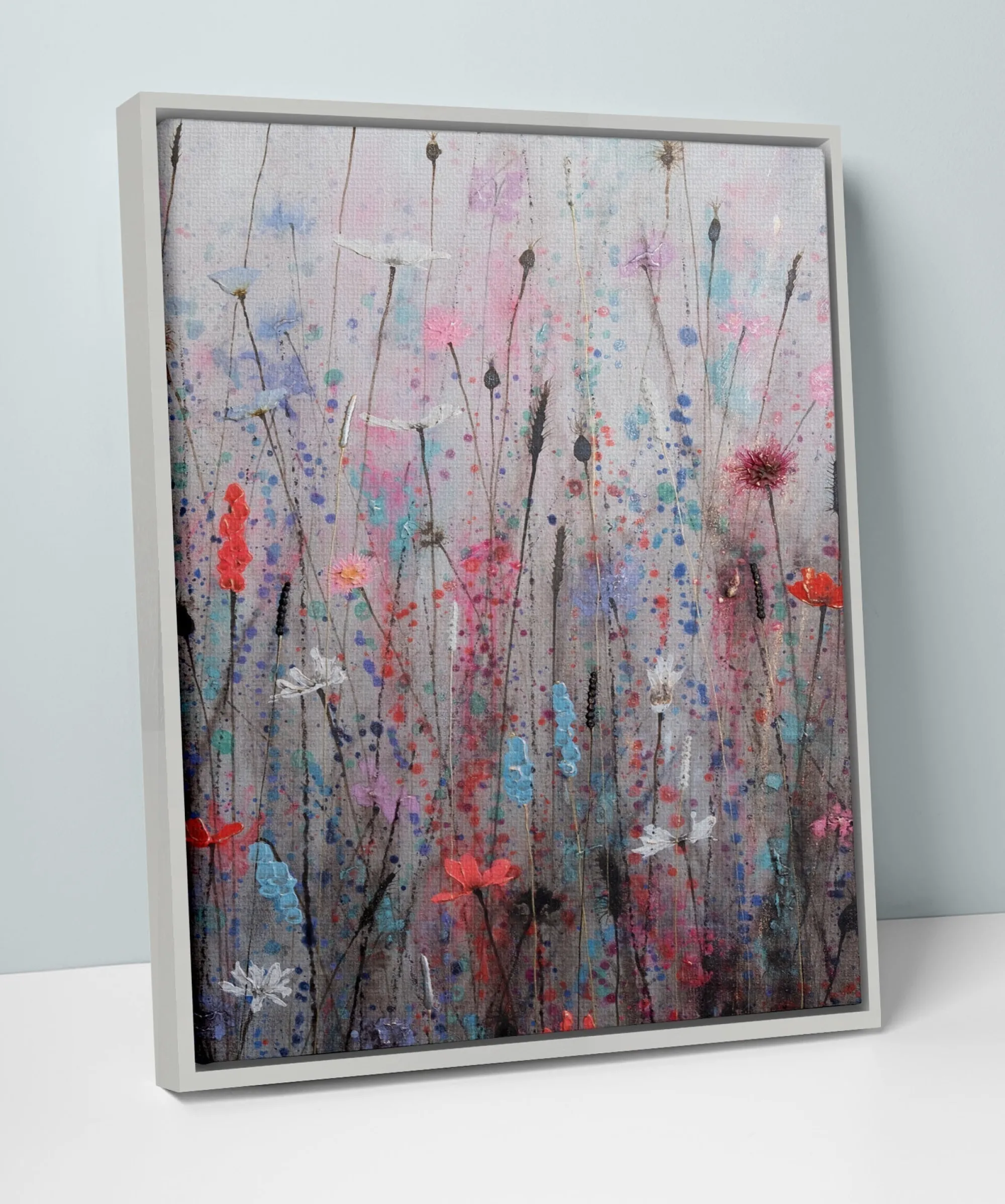 Floral & Flowers|Framed Canvas*Whistlefish Pink Mist Large Framed Canvas