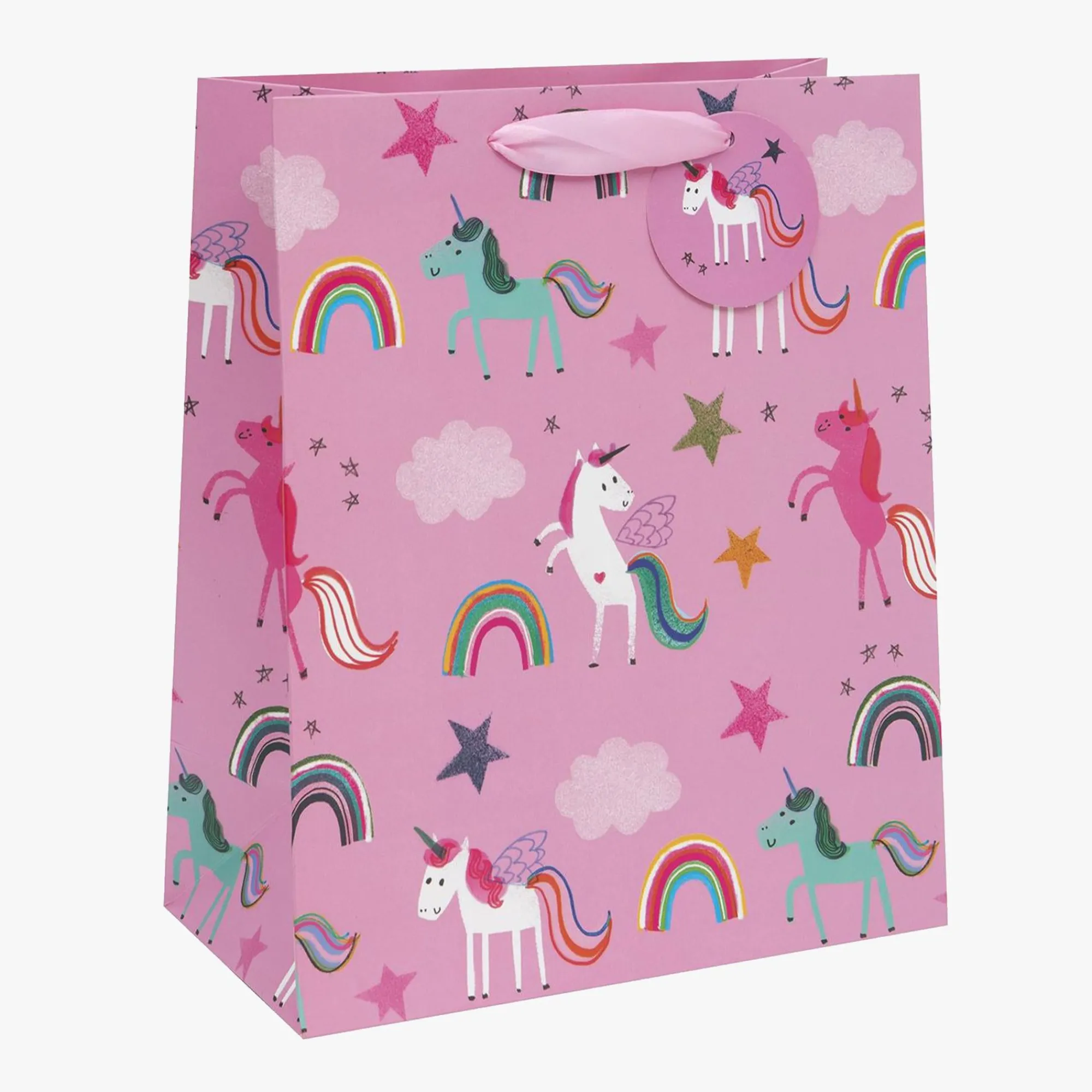 Gift Bags|Gift Bags*Whistlefish Pink Unicorns Large Gift Bag