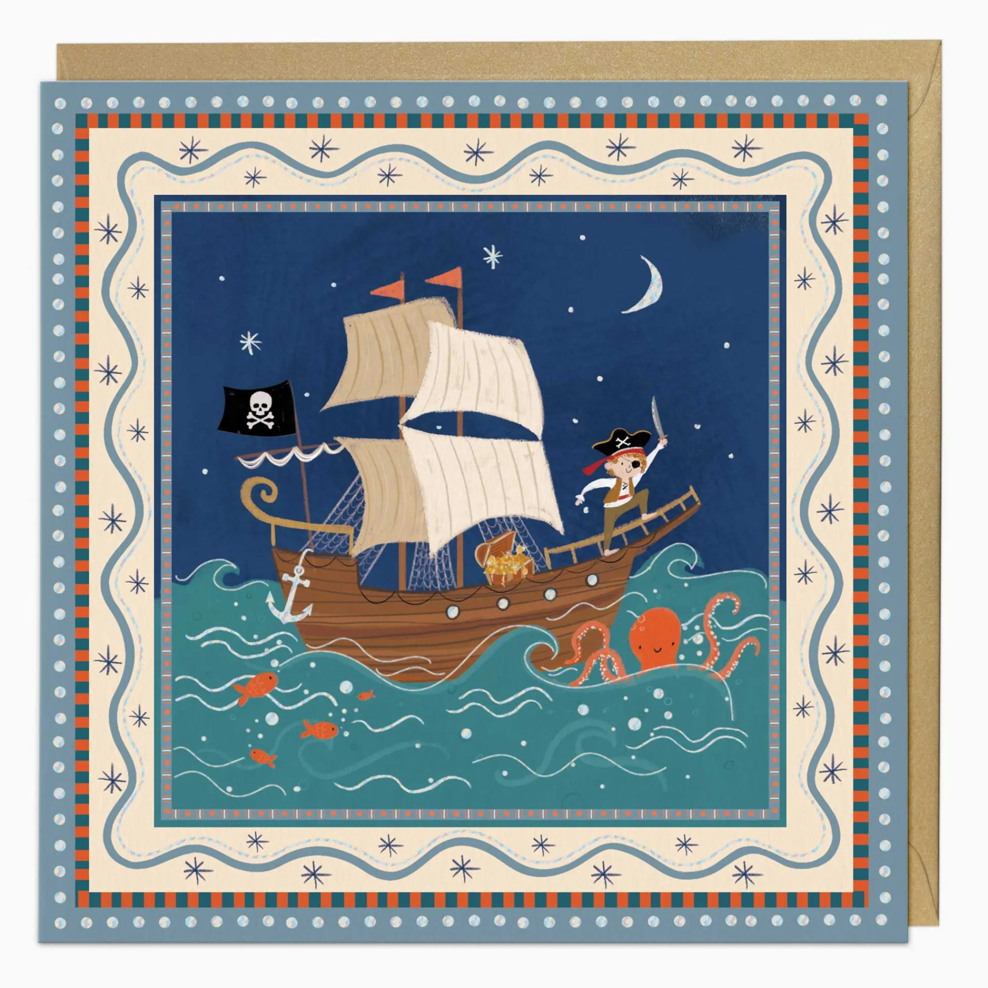 Birthday|For Children*Whistlefish Pirate Ship Art Card