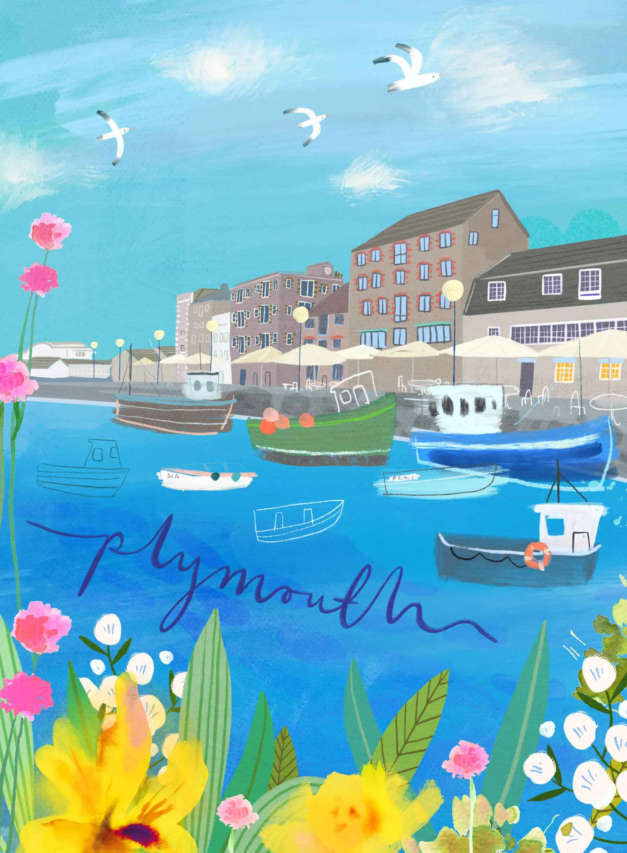 Unframed Prints*Whistlefish Plymouth Art Print