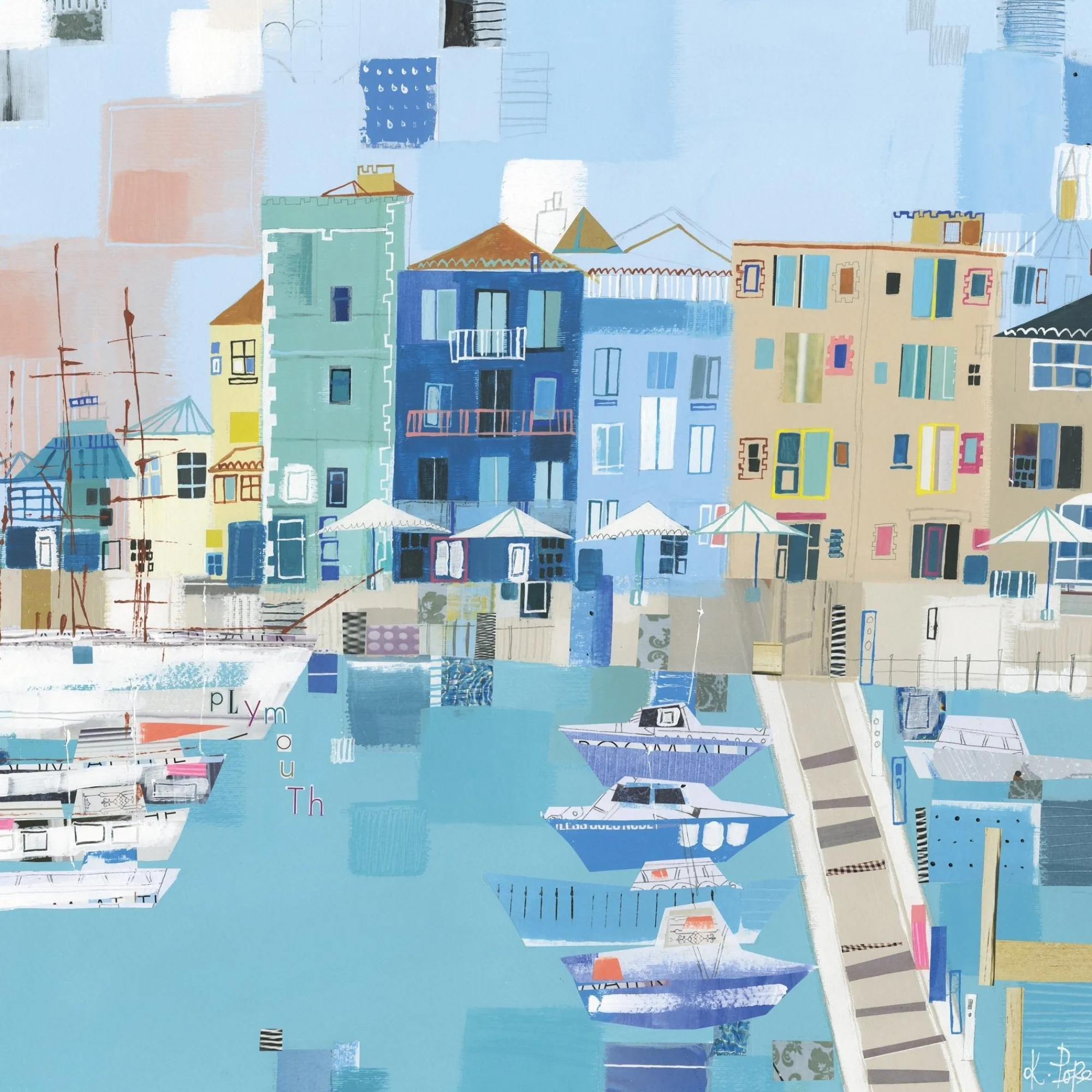 Unframed Prints*Whistlefish Plymouth Patchwork Art Print