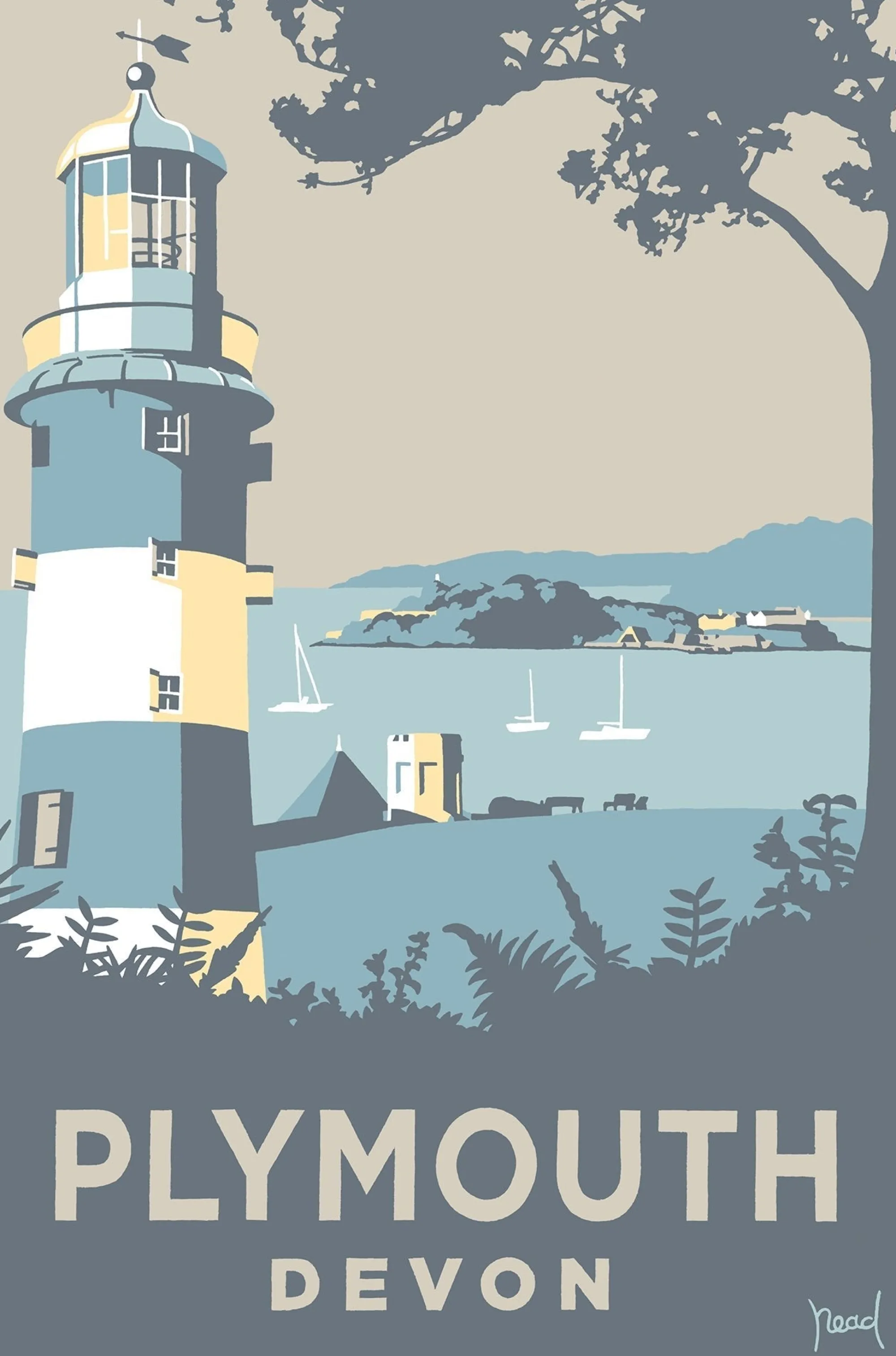 Unframed Prints*Whistlefish Plymouth Small Art Print