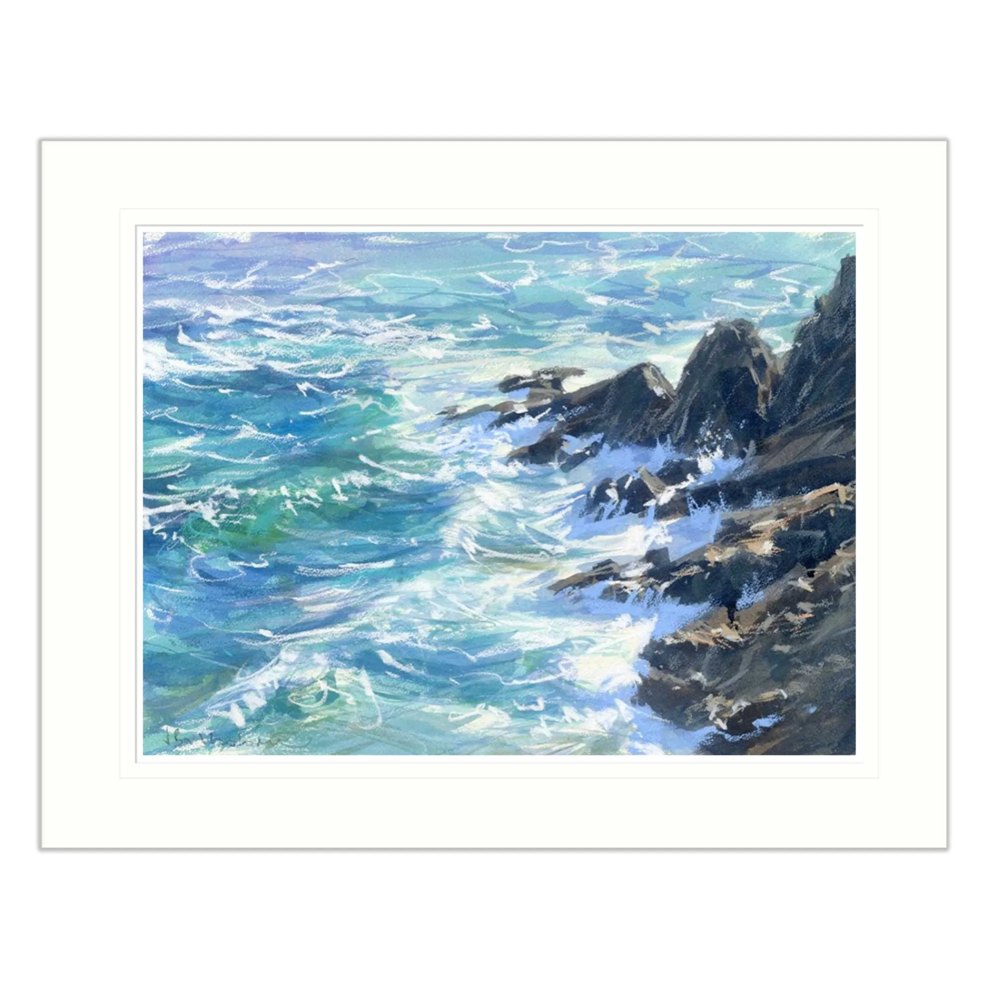 Mounted Prints*Whistlefish Point Near Porthchapel Mounted Pr
