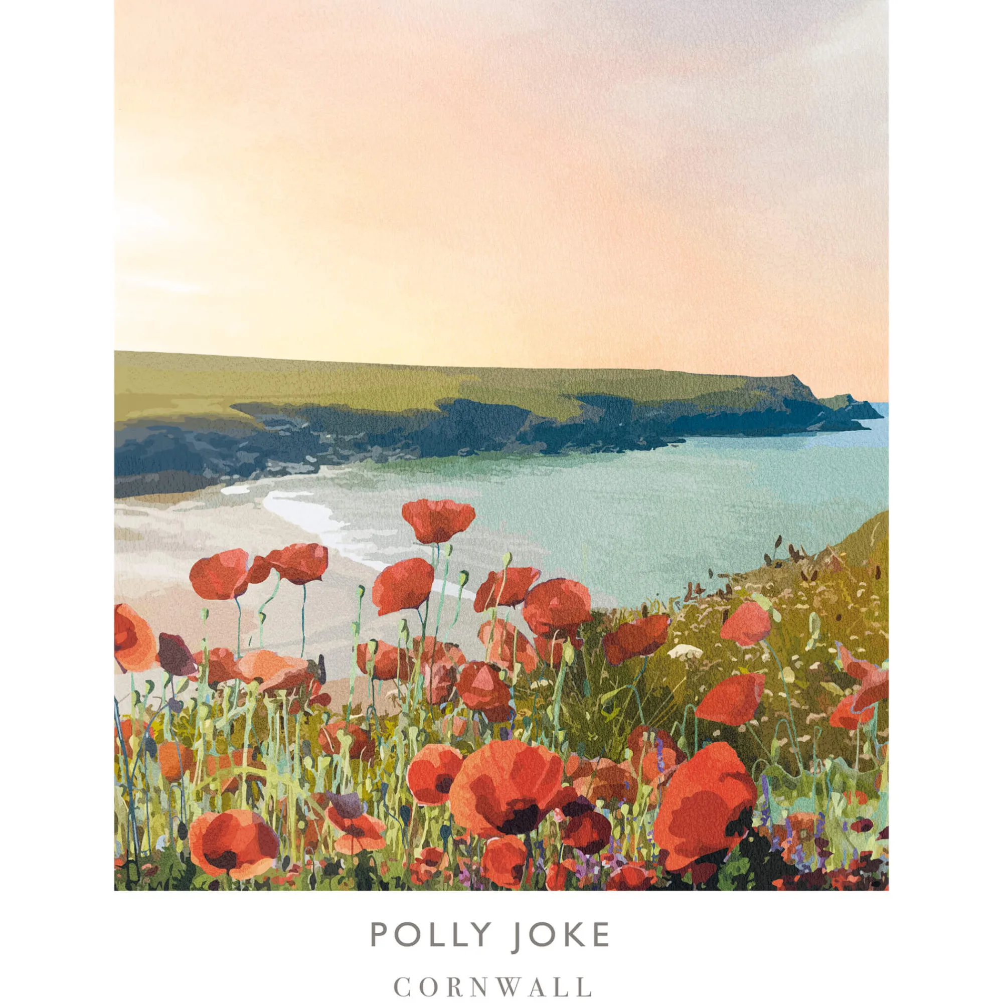Unframed Prints*Whistlefish Polly Joke Vibrant Poppies Art Print