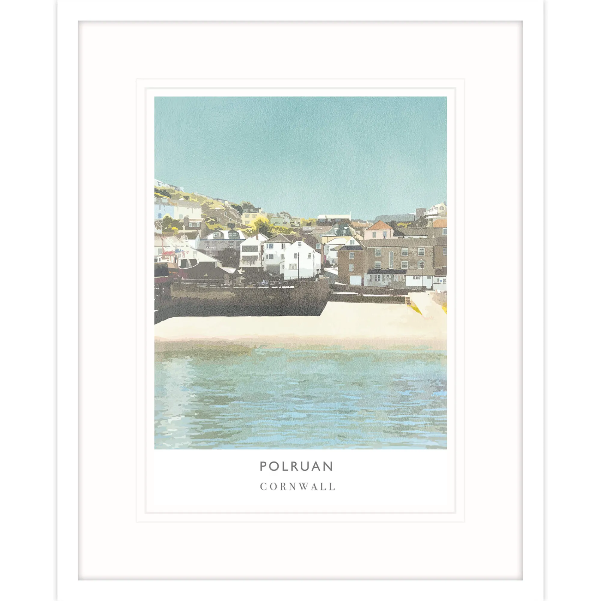 Cornwall|Travel*Whistlefish Polruan Cornwall Framed Print
