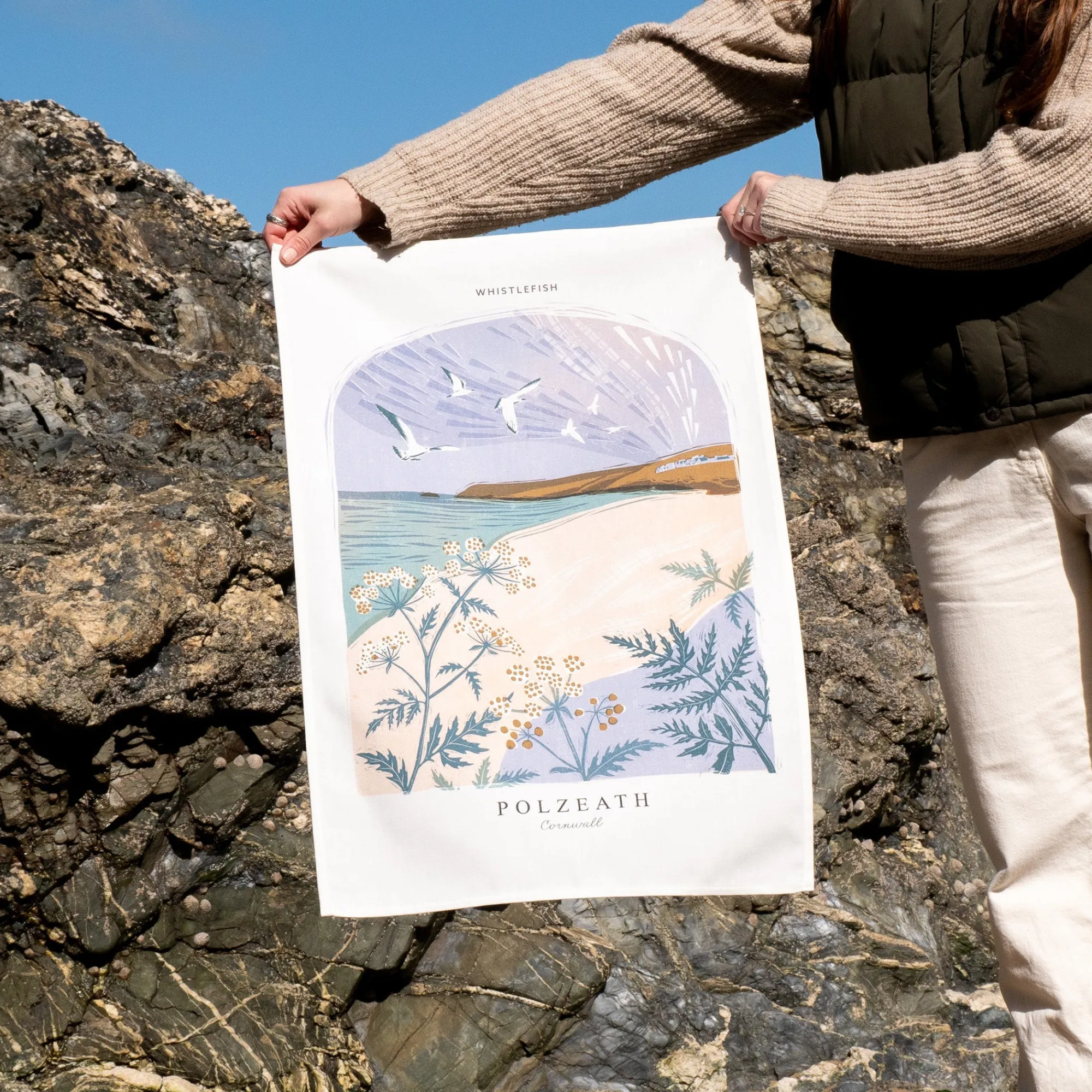 Under £20|Under £10*Whistlefish Polzeath Arched Lino Tea Towel