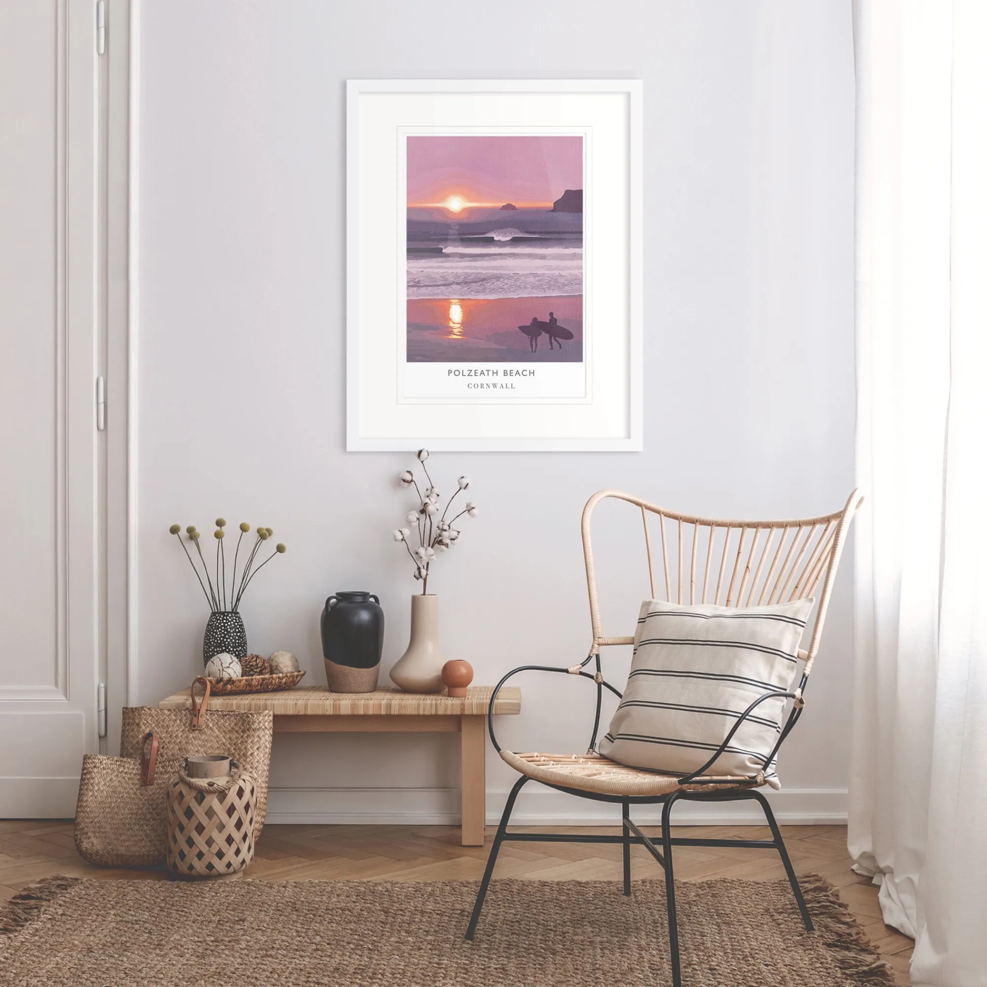 Unframed Prints*Whistlefish Polzeath Sunset Large Travel Art Print
