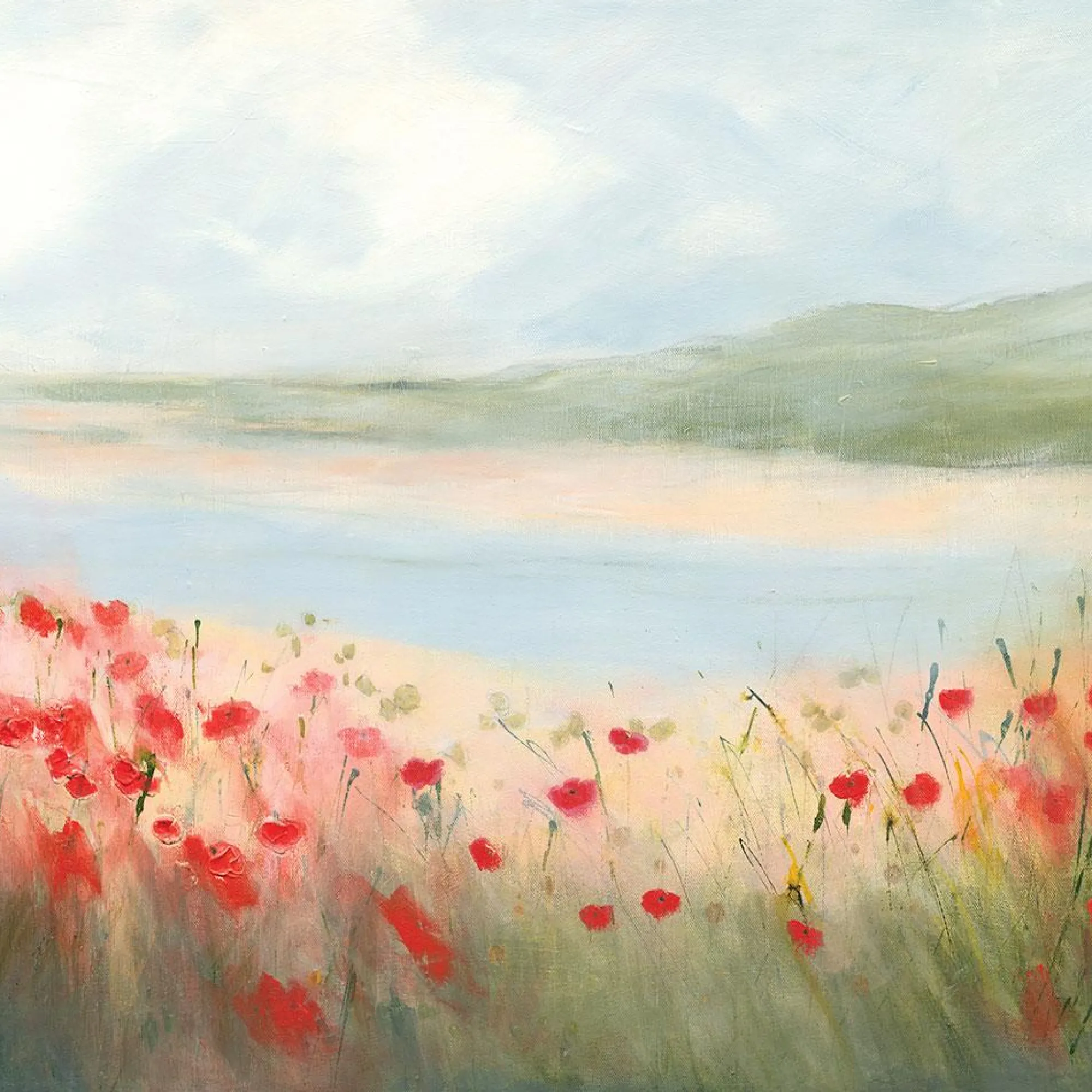 Unframed Prints*Whistlefish Poppies By The Estuary Small Art Print