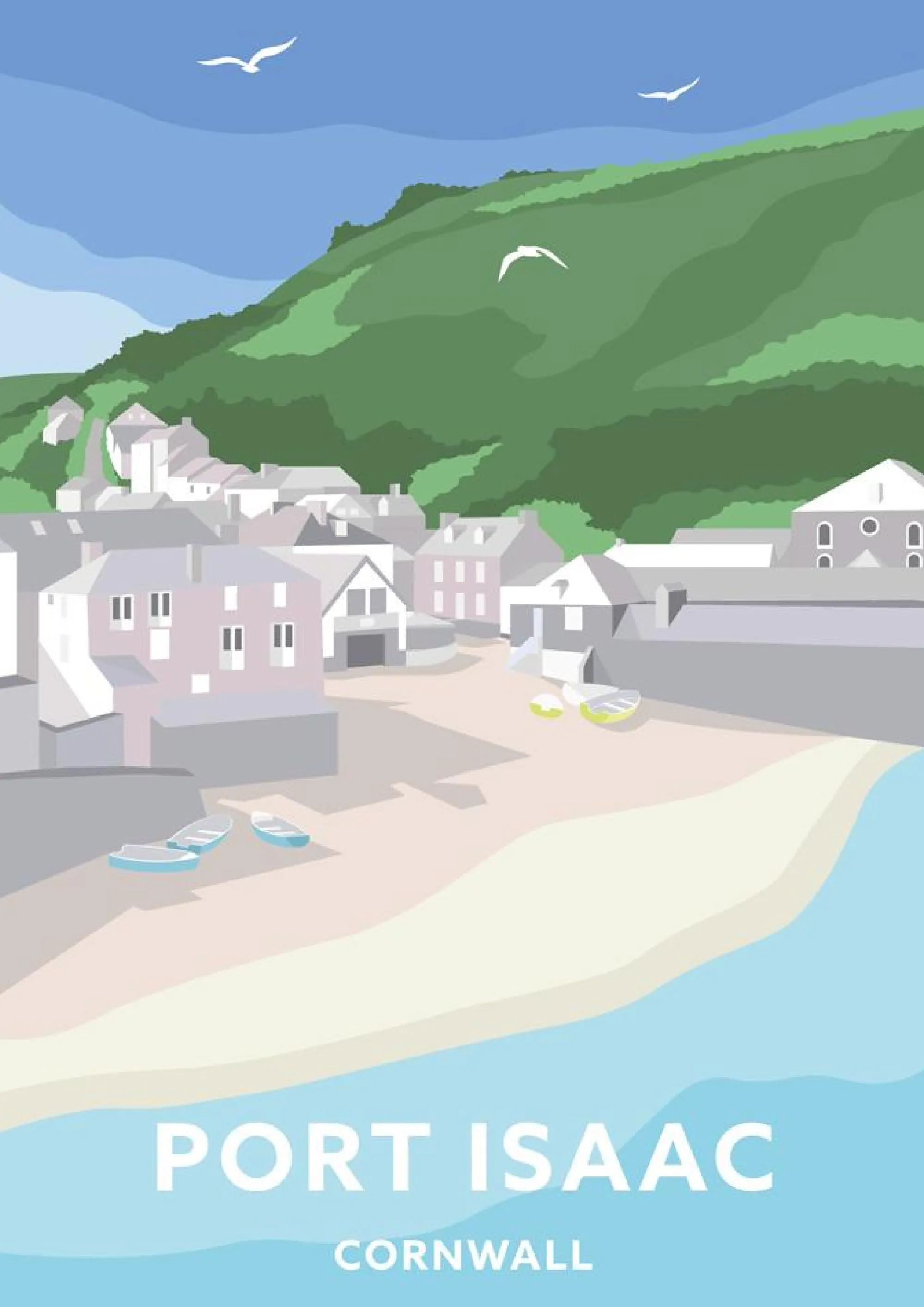 Unframed Prints*Whistlefish Port Isaac Travel Art Print