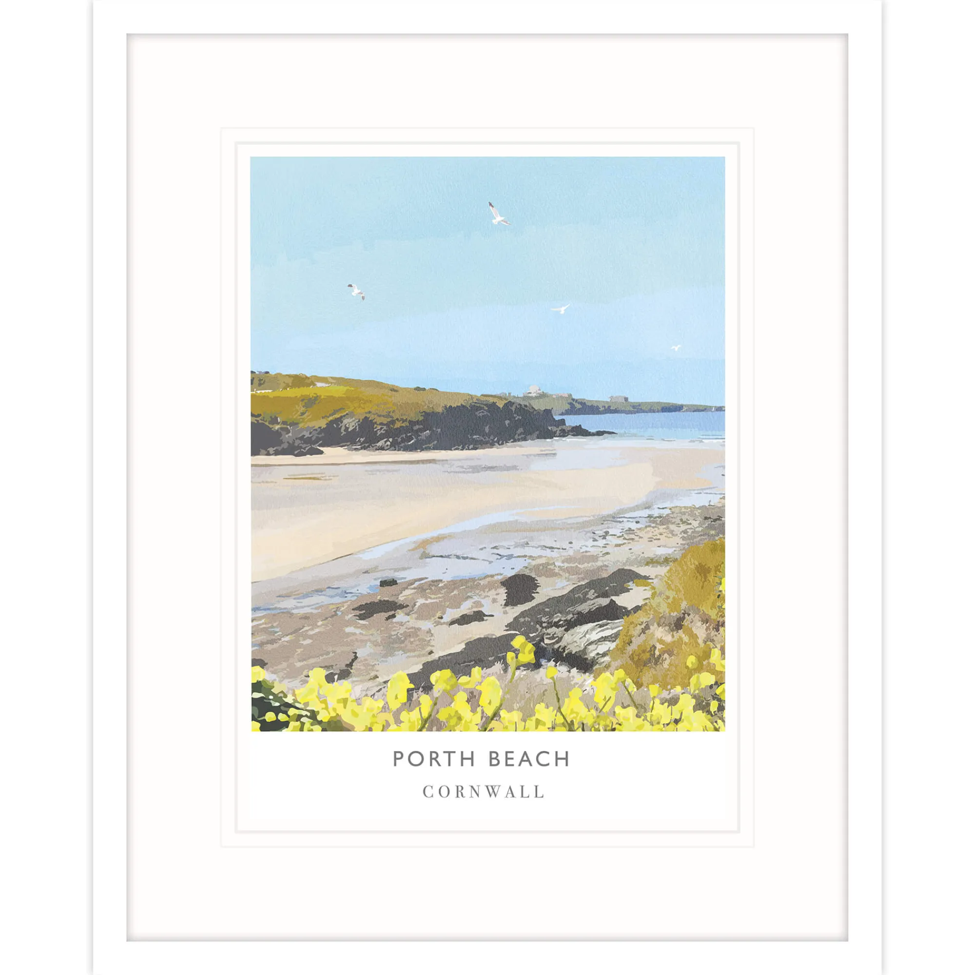 Newquay|Cornwall*Whistlefish Porth Beach Framed Print